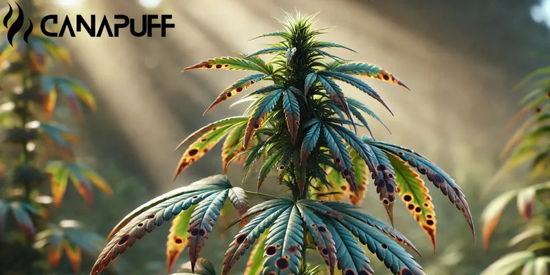 Braune Flecken auf Cannabis-Blättern