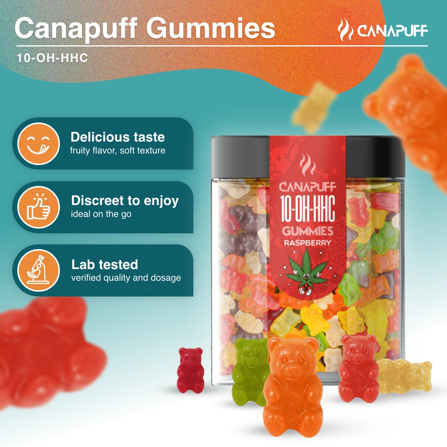 10-OH-HHC Gummibärchen - Himbeere - Canapuff