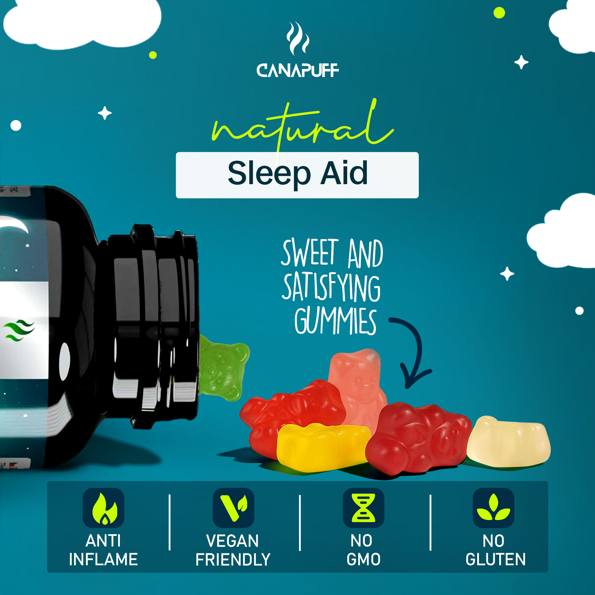 CBN+THC Gummibärchen - Cherry-Canapuff