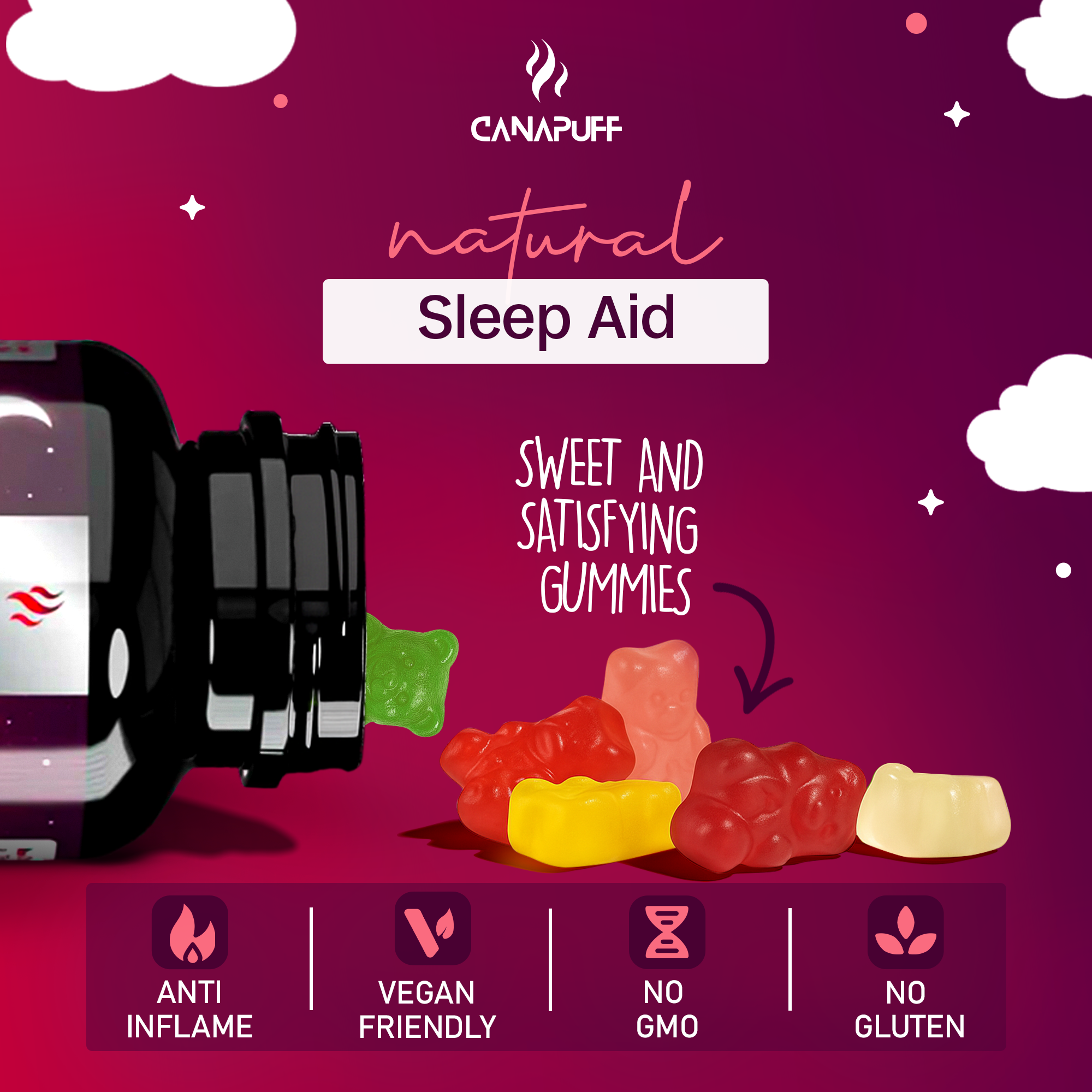 Melatonin+CBD Gummibärchen - Cherry-Canapuff