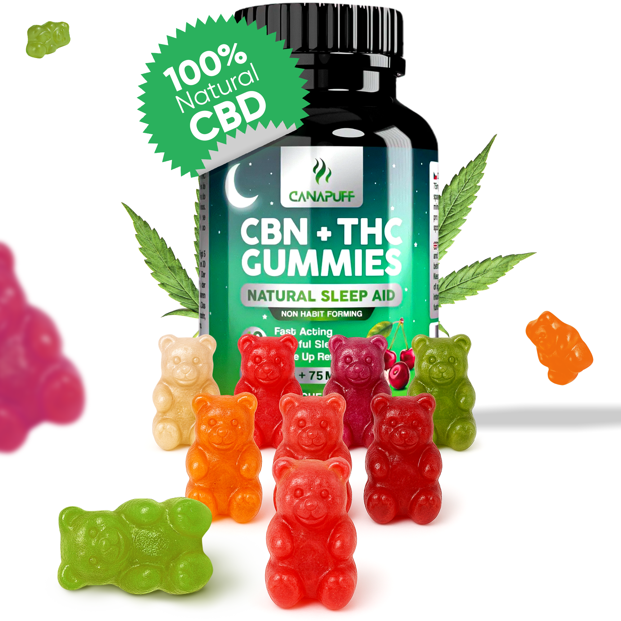 CBN+THC Gummibärchen - Cherry-Canapuff