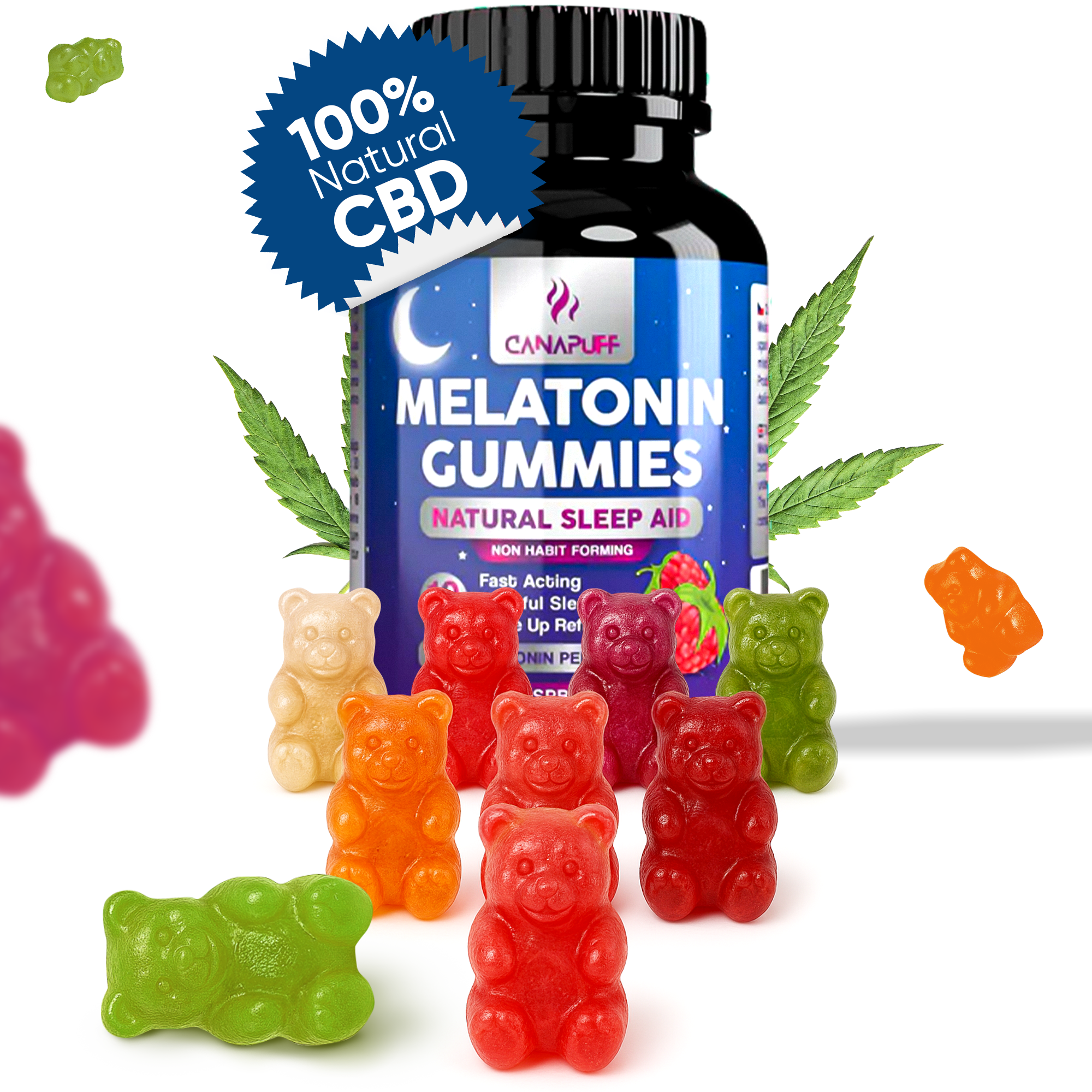 Melatonin Gummibärchen - Himbeer-Canapuff