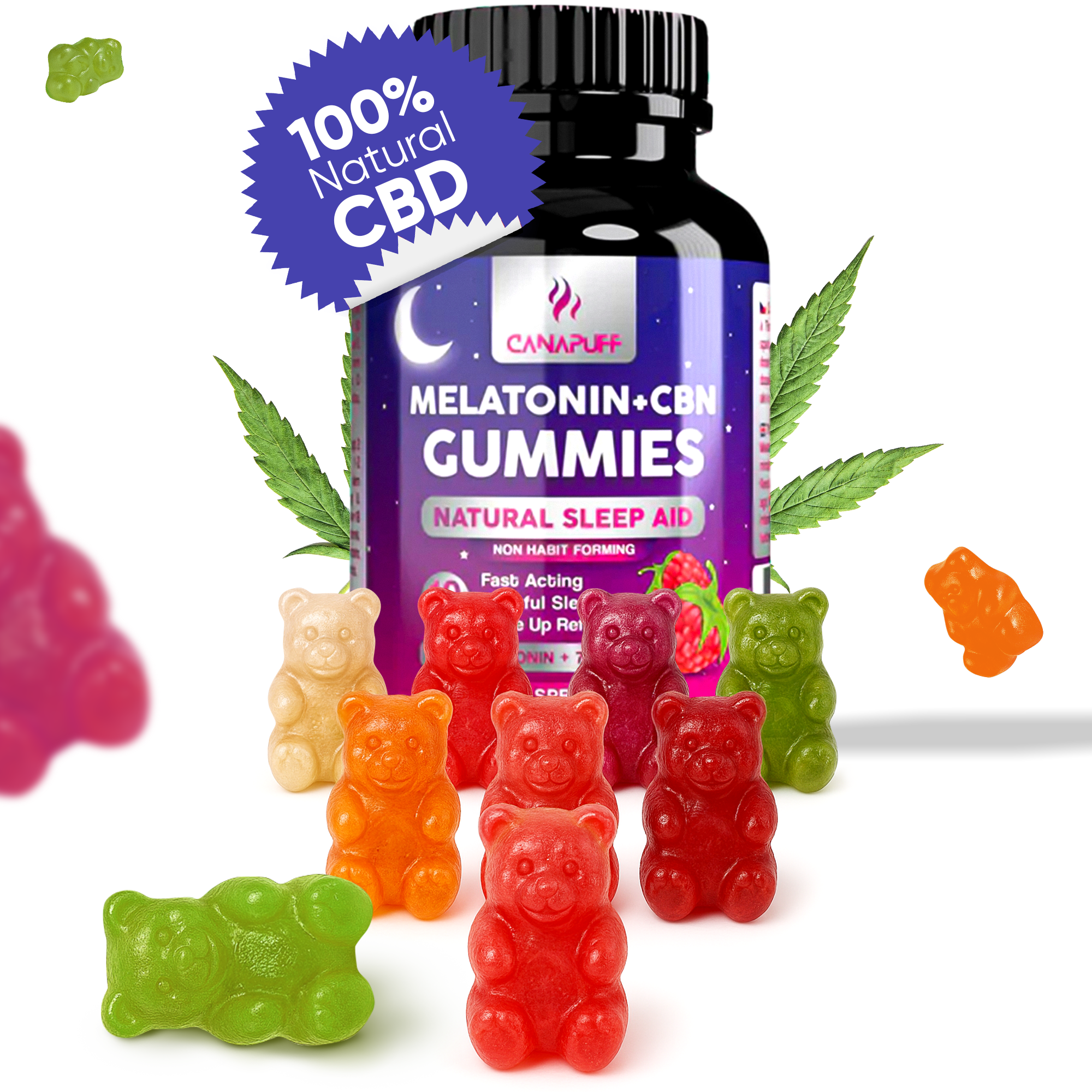 Melatonin+CBN Gummibärchen - Himbeer-Canapuff