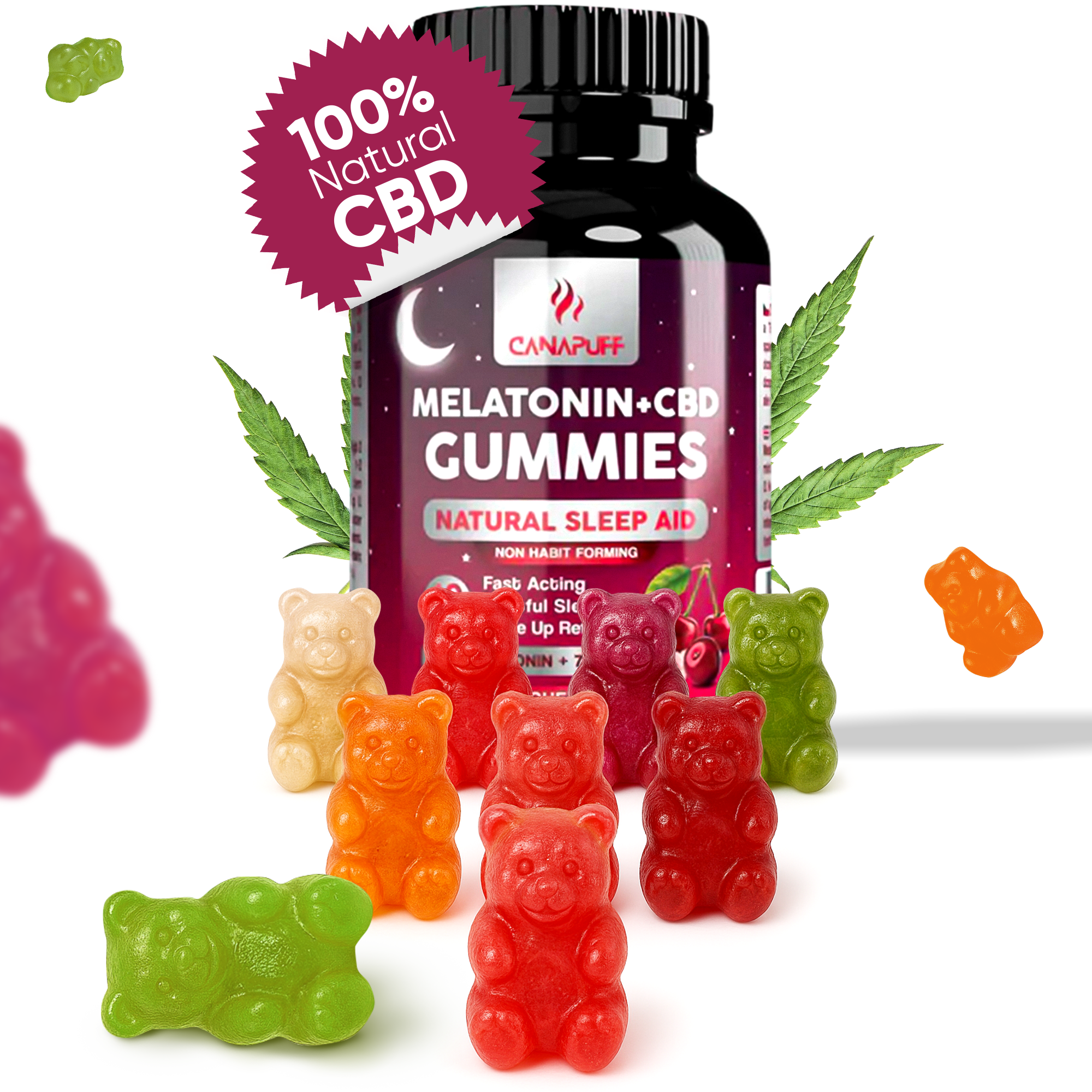 Melatonin+CBD Gummibärchen - Cherry-Canapuff
