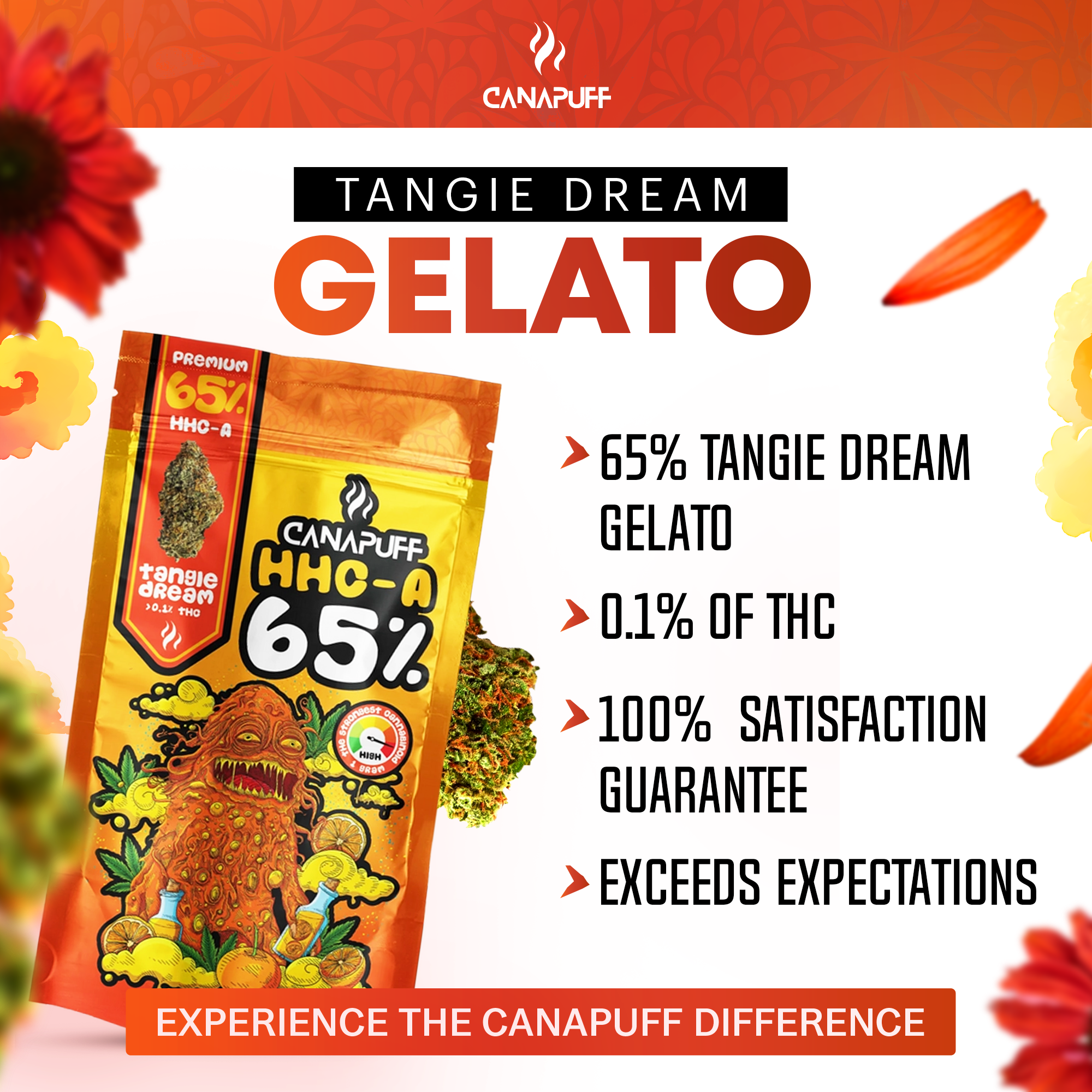 Canapuff - Tangie Dream 65% - HHC-A Blüten-Canapuff