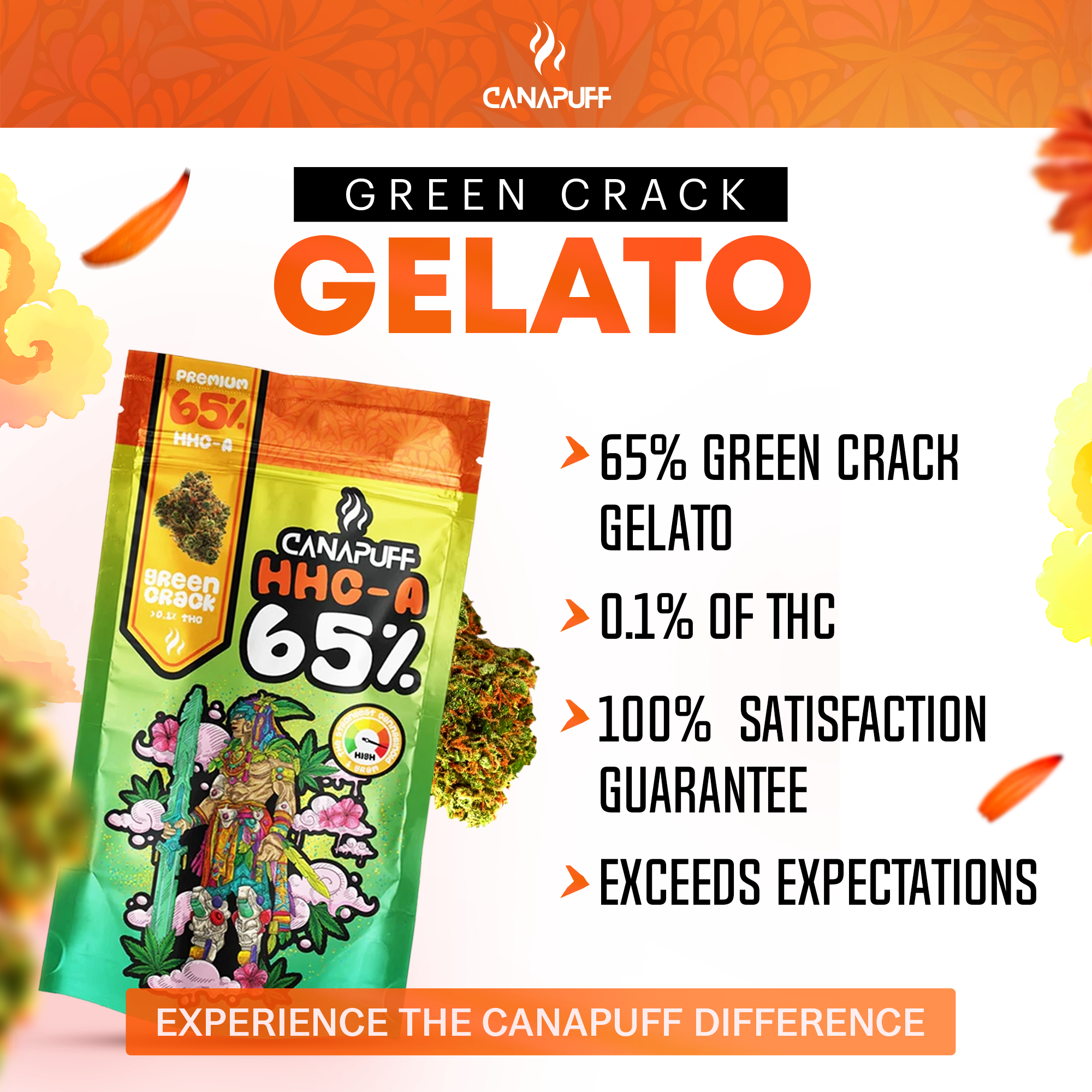 Canapuff - Green Crack 65% - HHC-A Blüten-Canapuff