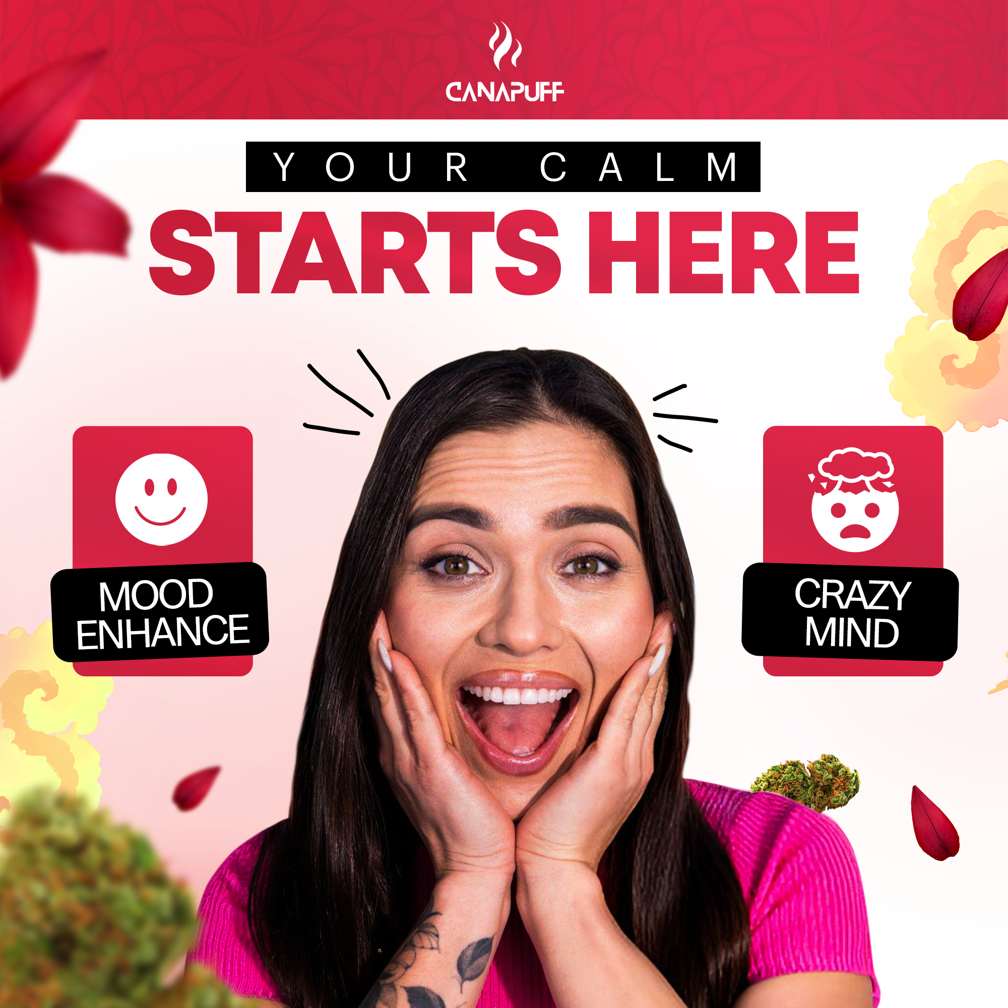 Canapuff - Lemon Cherry Gelato 65% - HHC-A Blüten-Canapuff