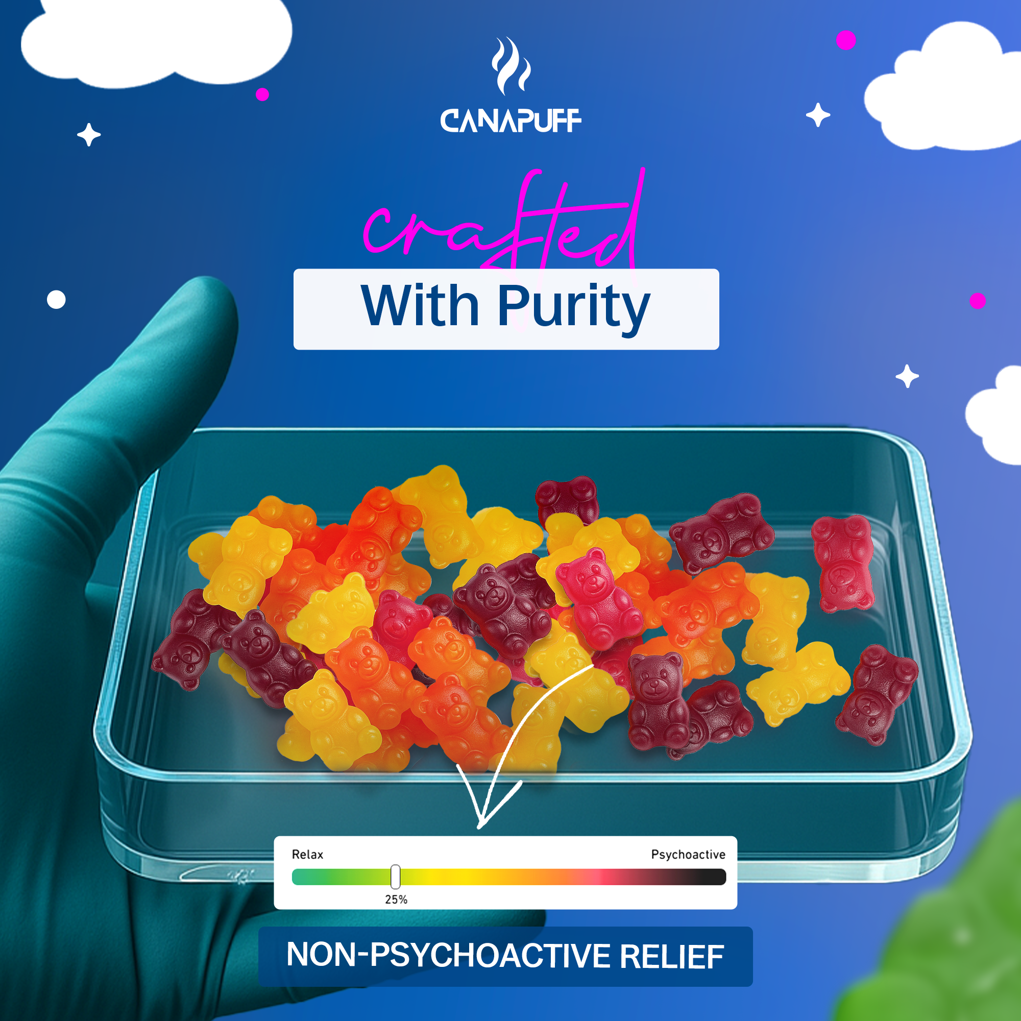 Melatonin Gummibärchen - Himbeer-Canapuff