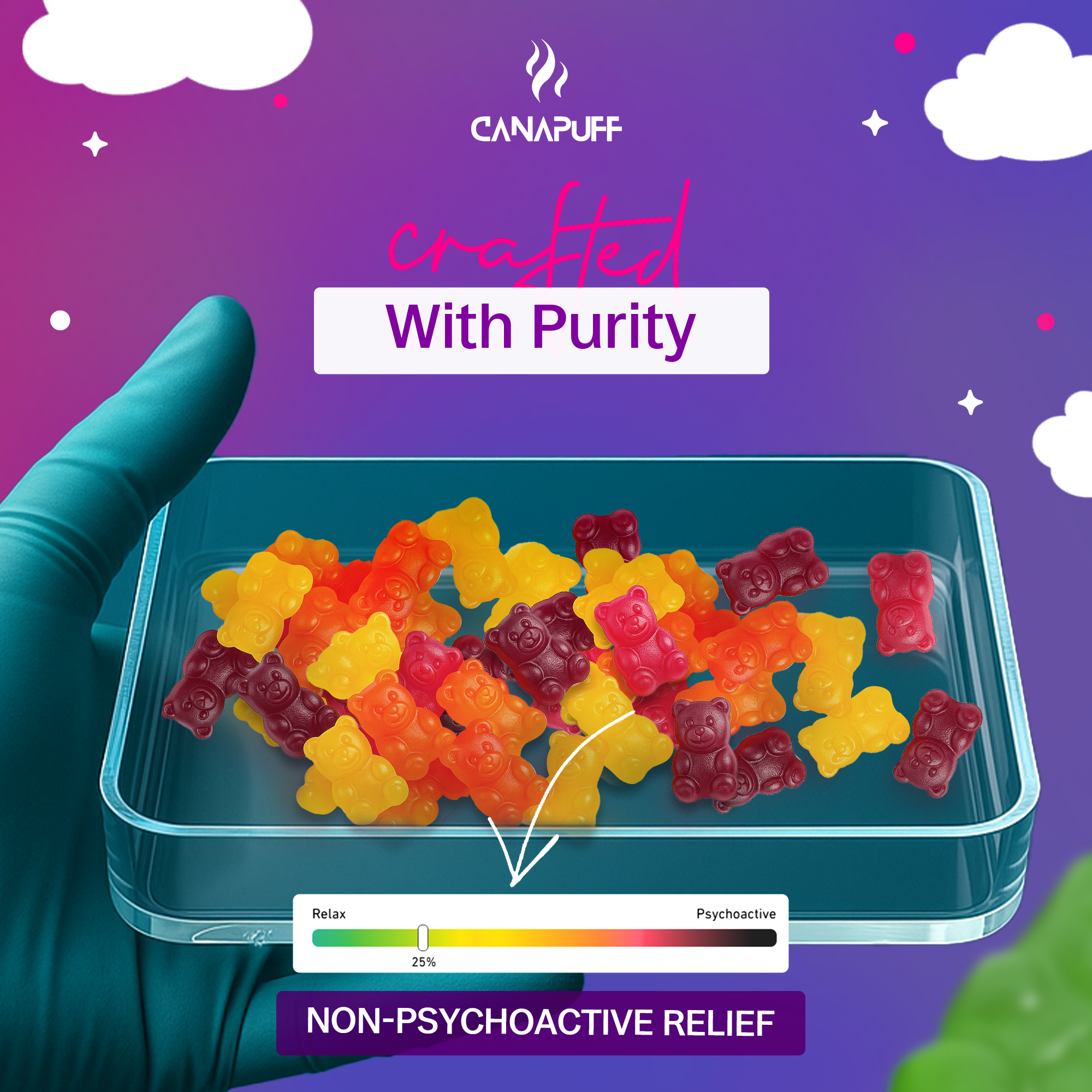 Melatonin+CBN Gummibärchen – Himbeer-Canapuff