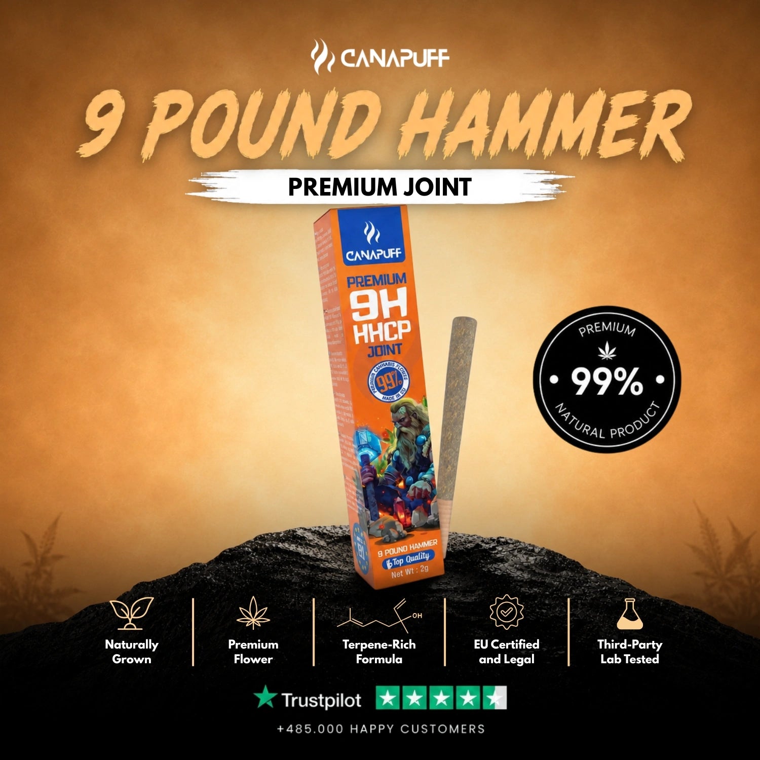 9H-HHCP Joint 9 Pound Hammer 99 % 2g