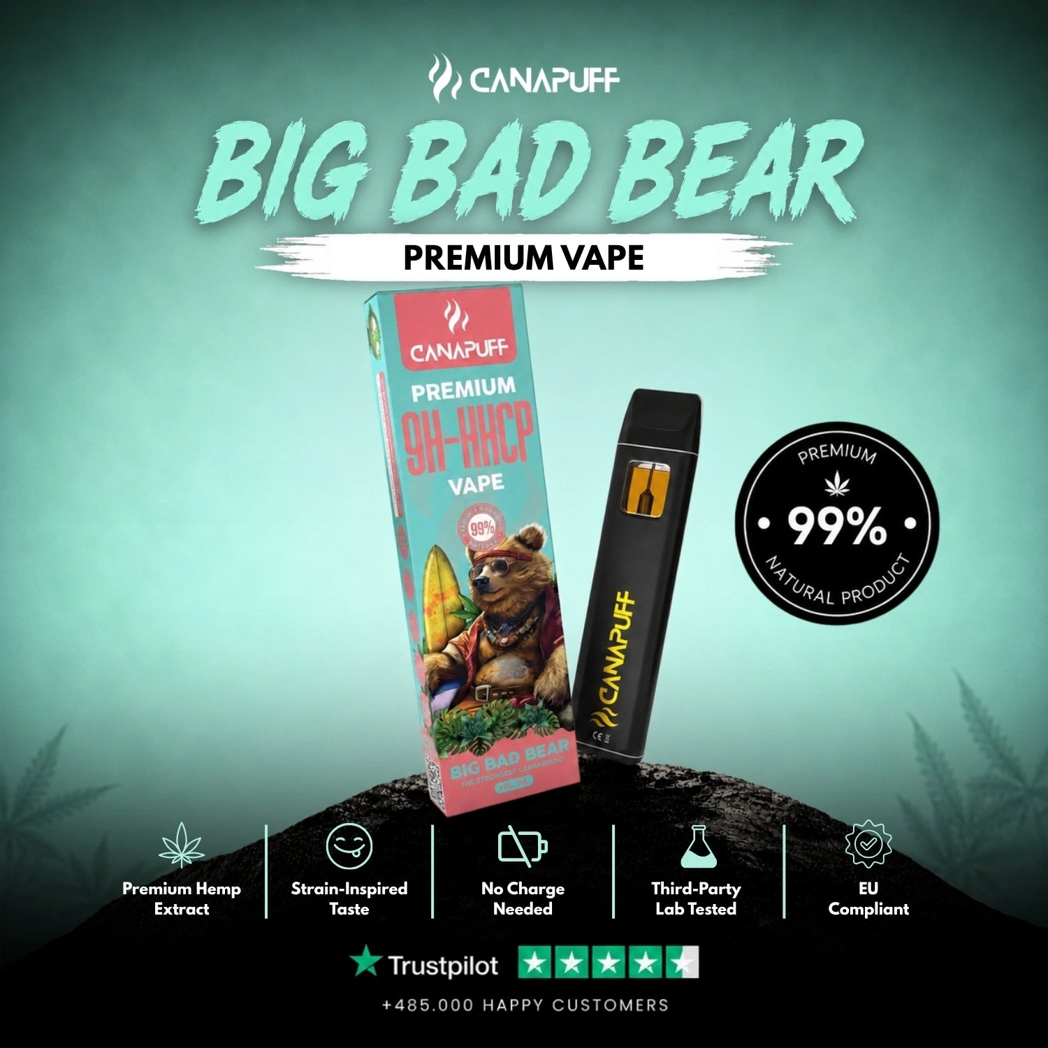 9H-HHCP Vape Big Bad Bear 99% 1ml