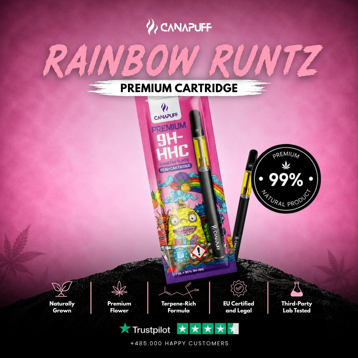 9H-HHC Pen+Kartusche Rainbow Runtz 95%