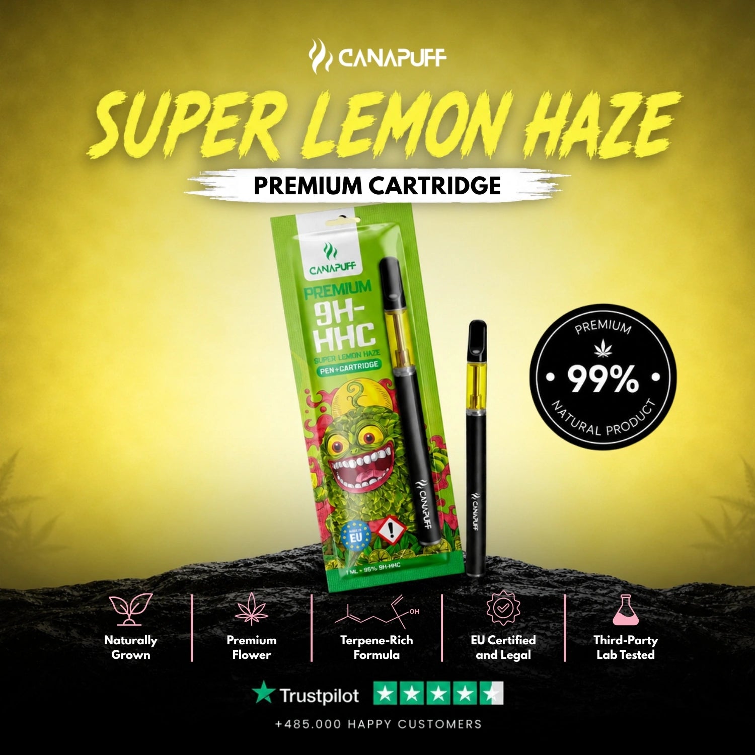 9H-HHC Pen+Kartusche Super Lemon Haze 95%