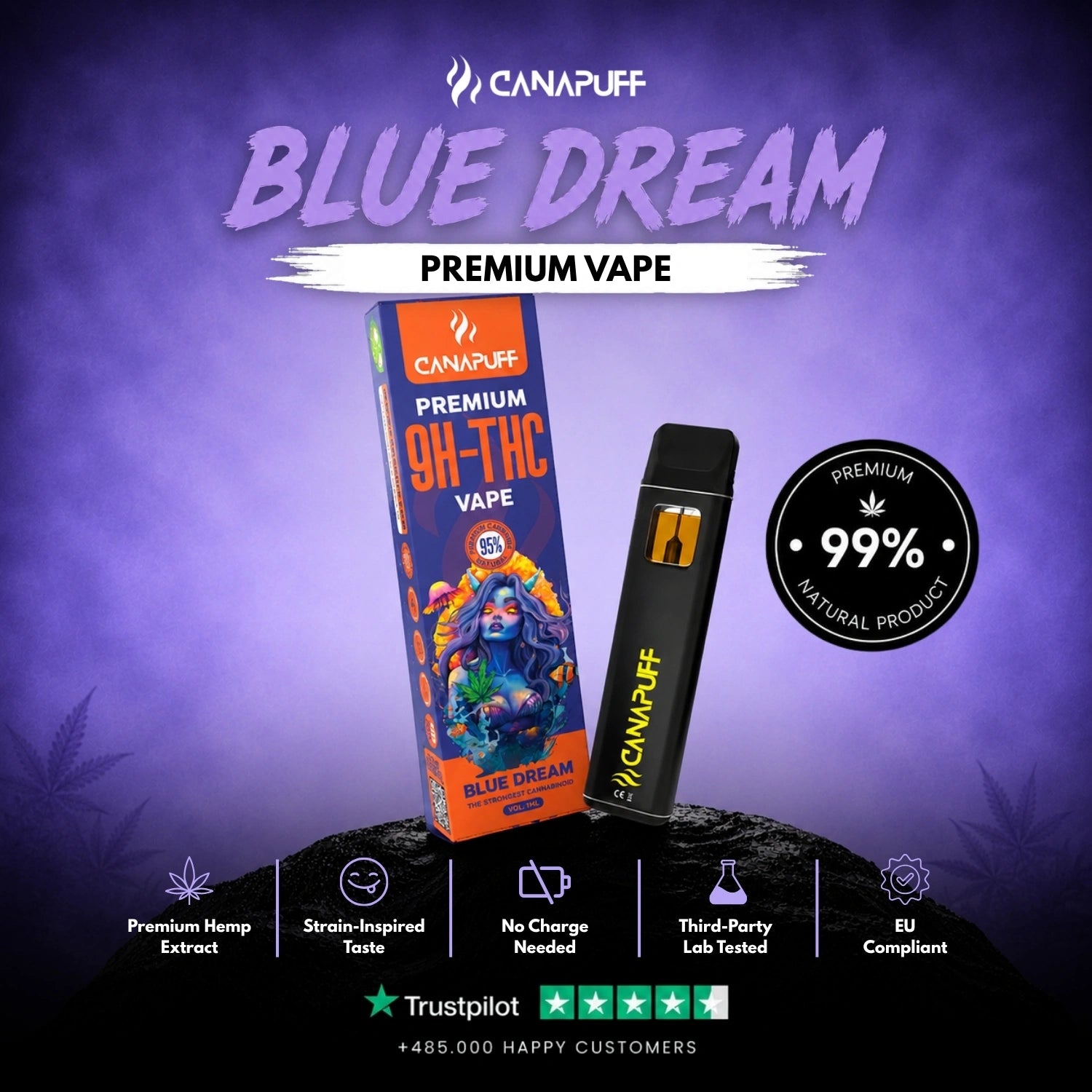 9H-THC Vape Blue Dream 95 % 1 ml