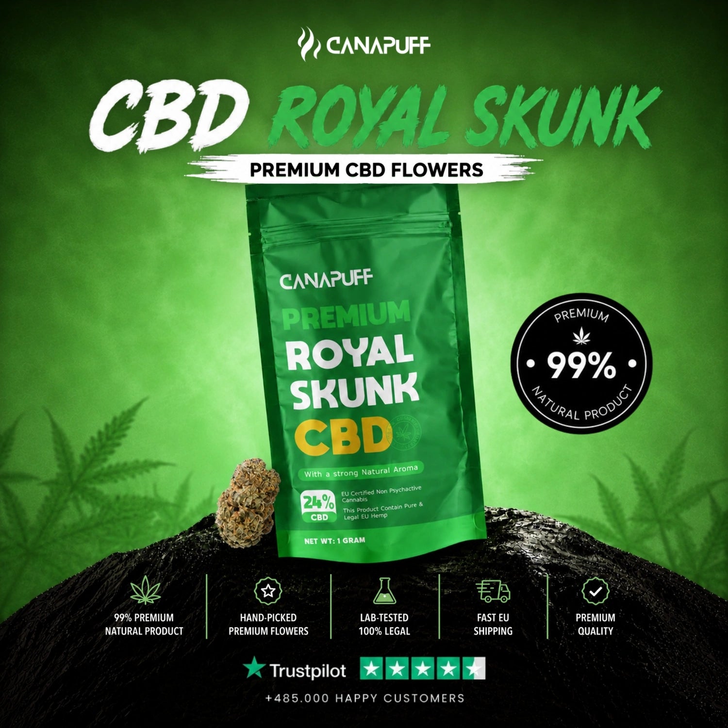 CBD Blüten Royal Skunk 24%