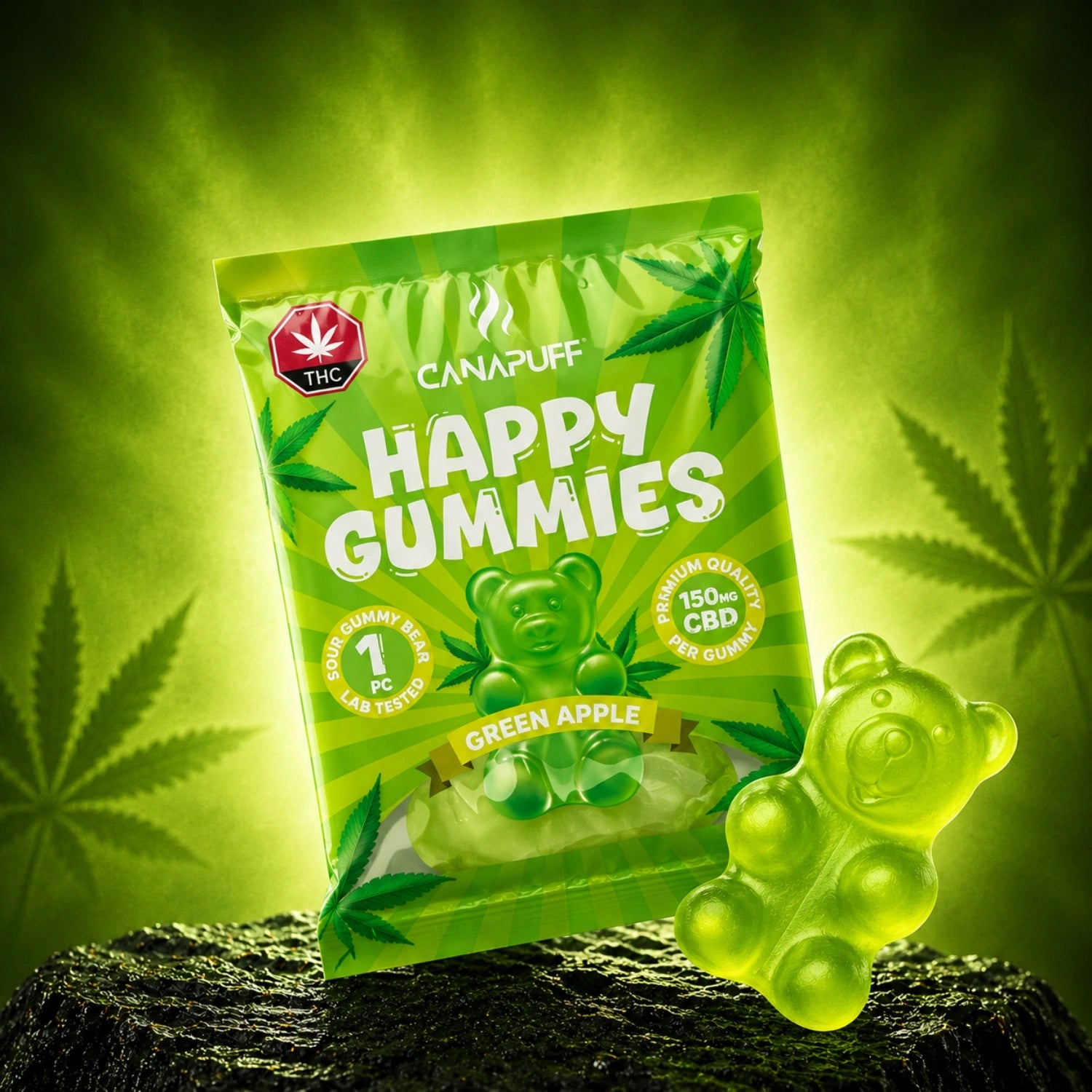 CBD Gummibärchen Grüner Apfel