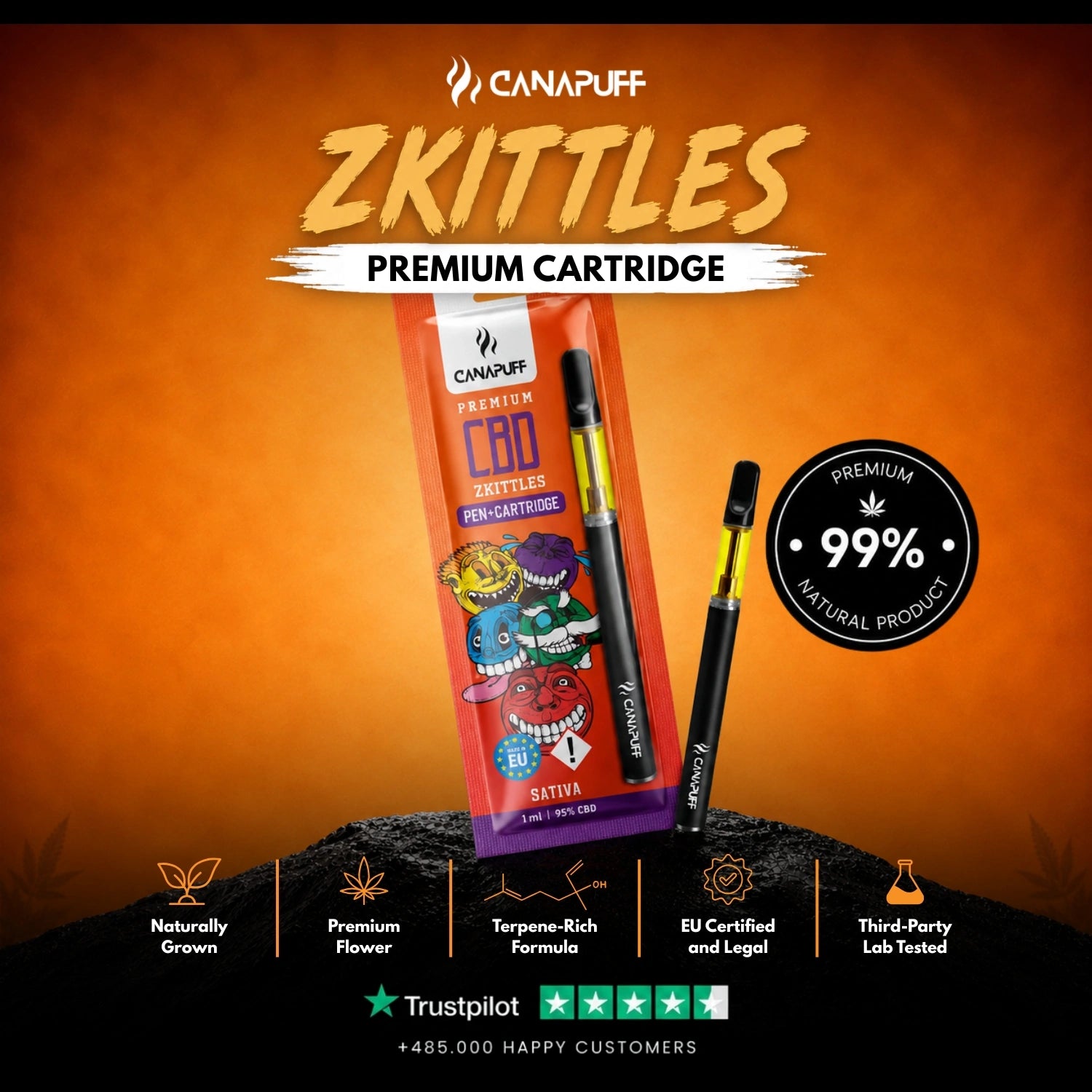 CBD Pen+Kartusche Zkittles 95 %