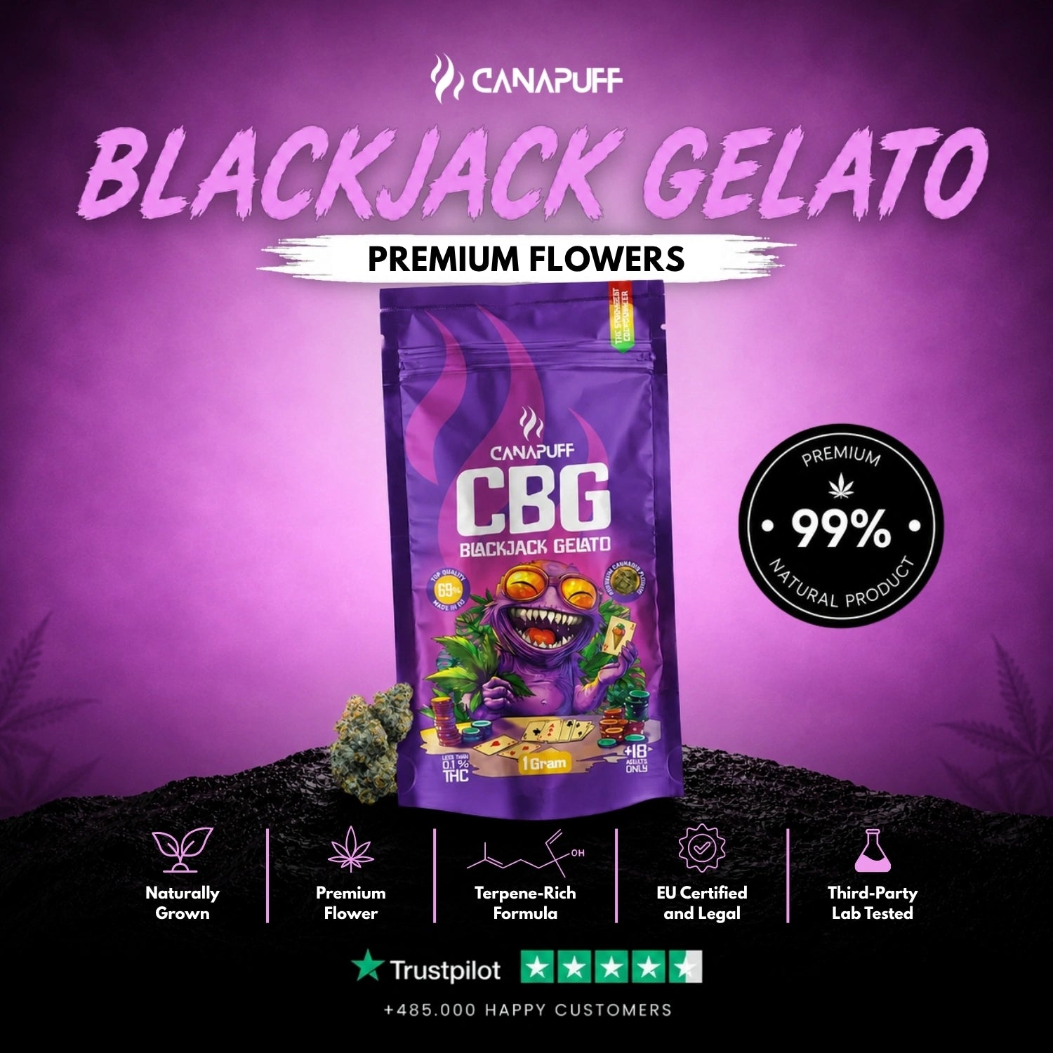 CBG Blüten Blackjack Gelato 69%