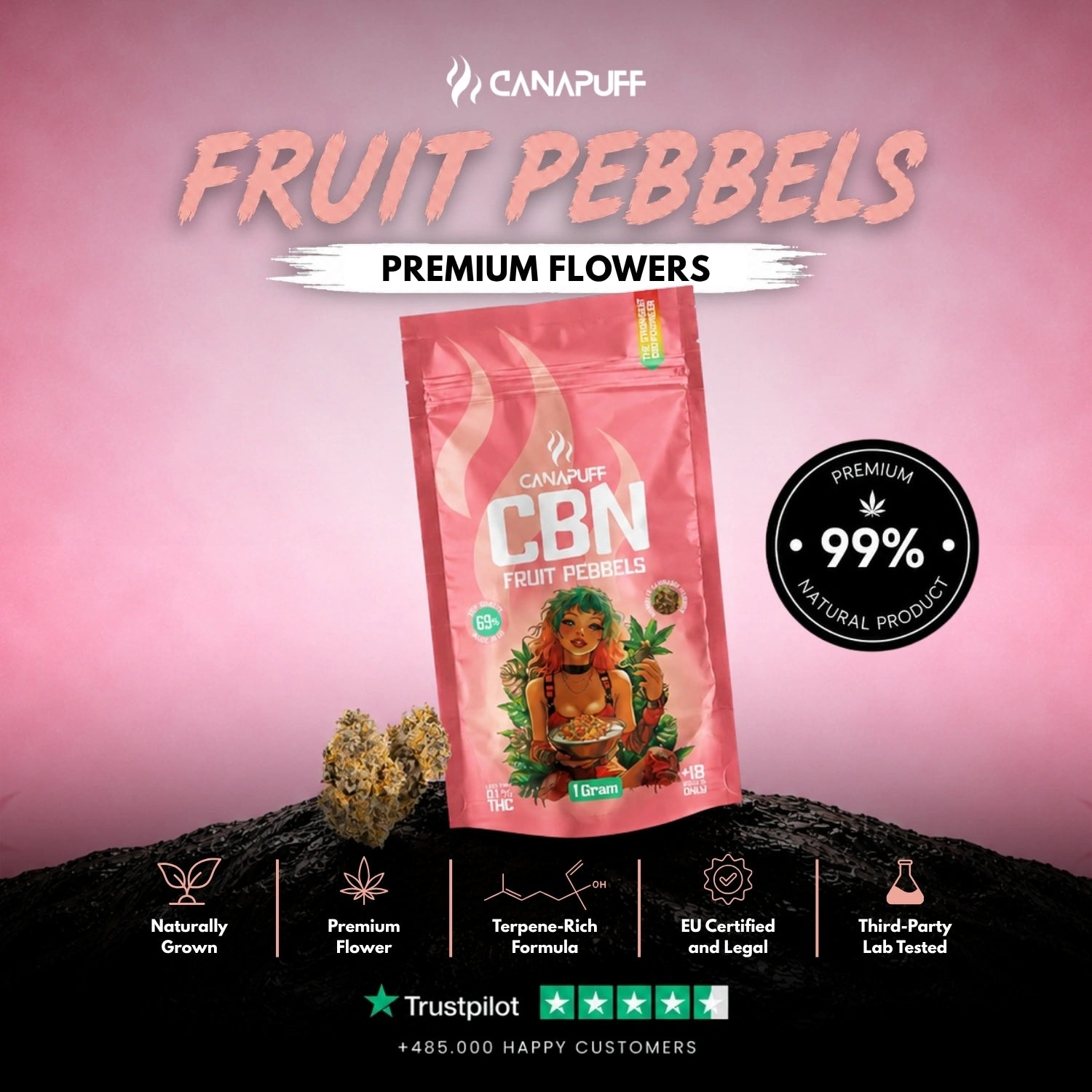 CBN Blüten Fruit Pebbels 69%