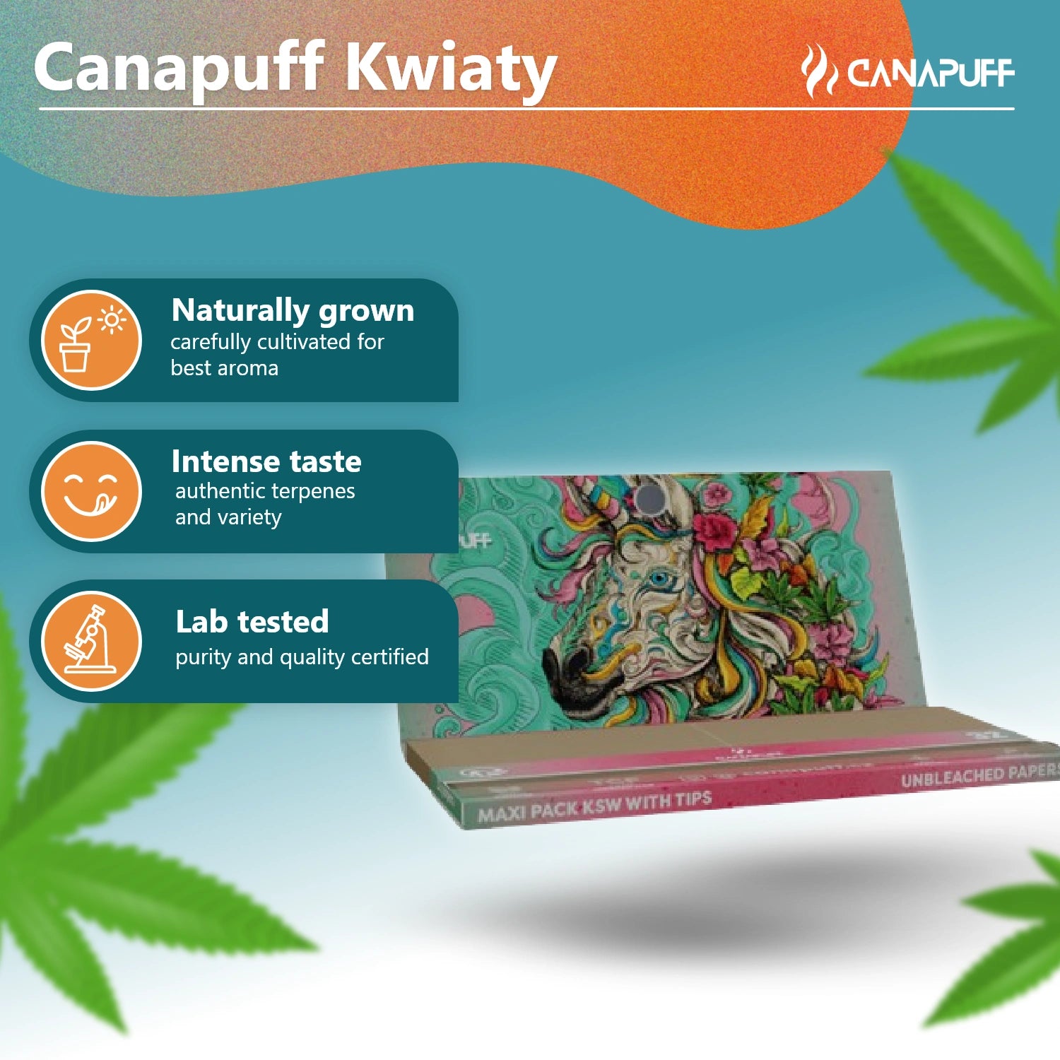 Canapuff Rolling Papers - Maxi Pack KSW mit Tips - Unicorn Piss