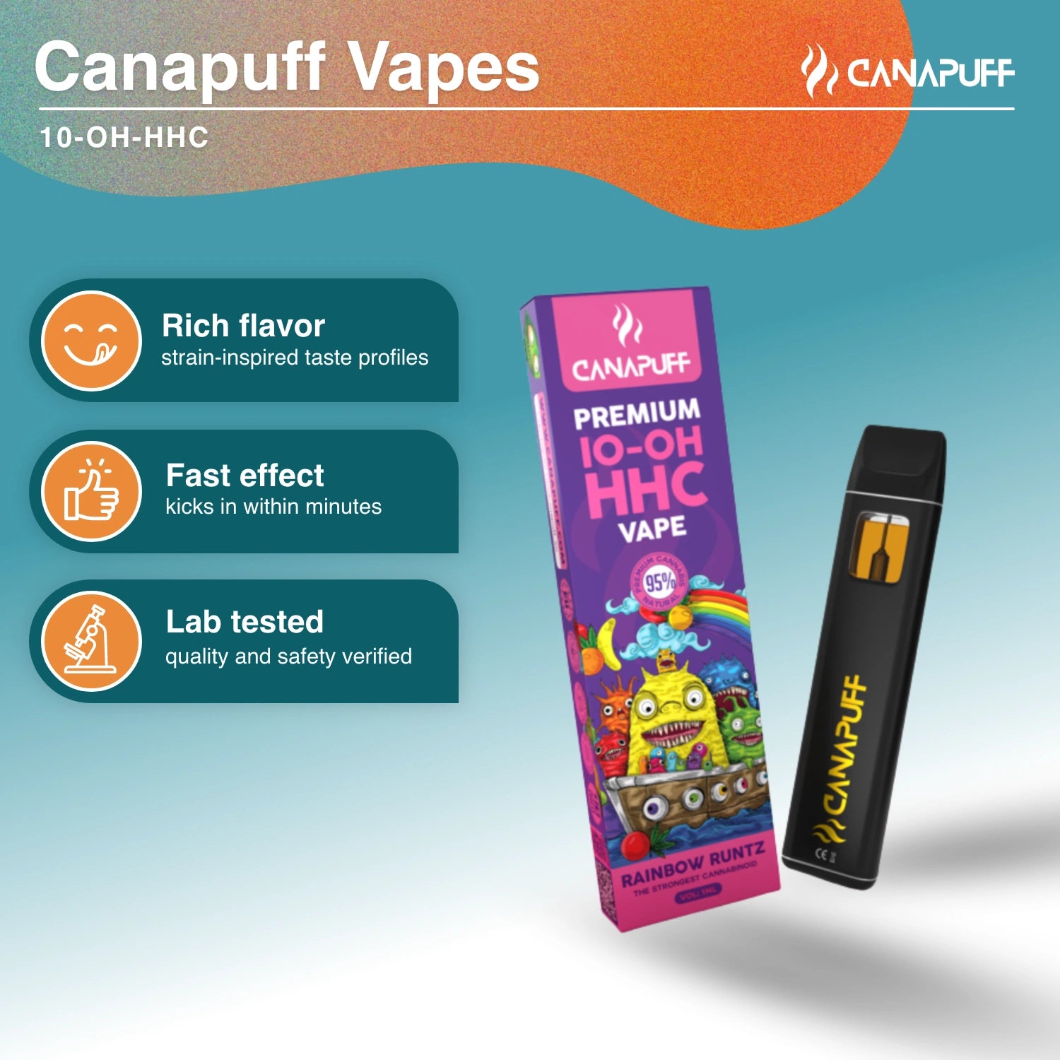 Rainbow Runtz 95% 10-OH-HHC - Vape - 1ml - Canapuff