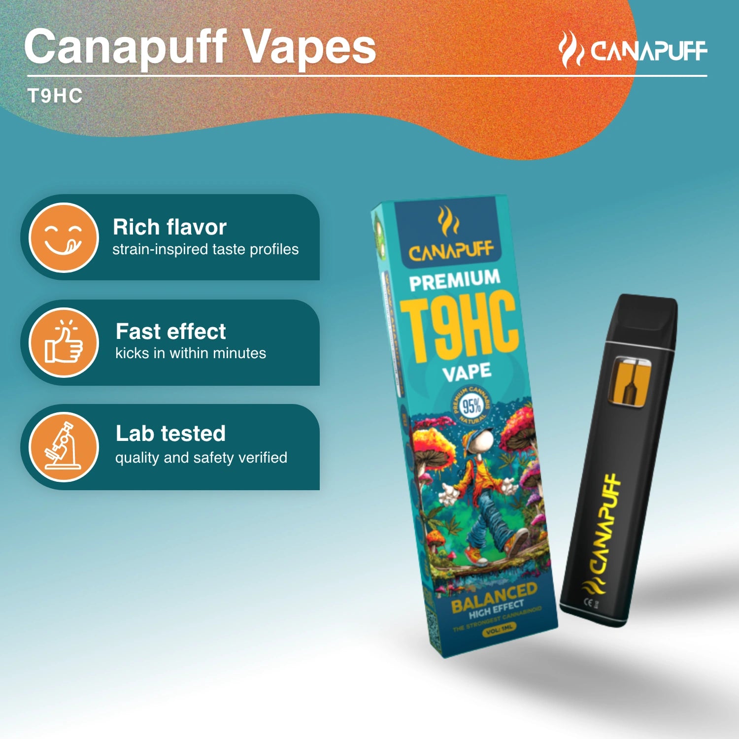 Ausgewogenes 95% T9HC – Vape – 1ml - Canapuff