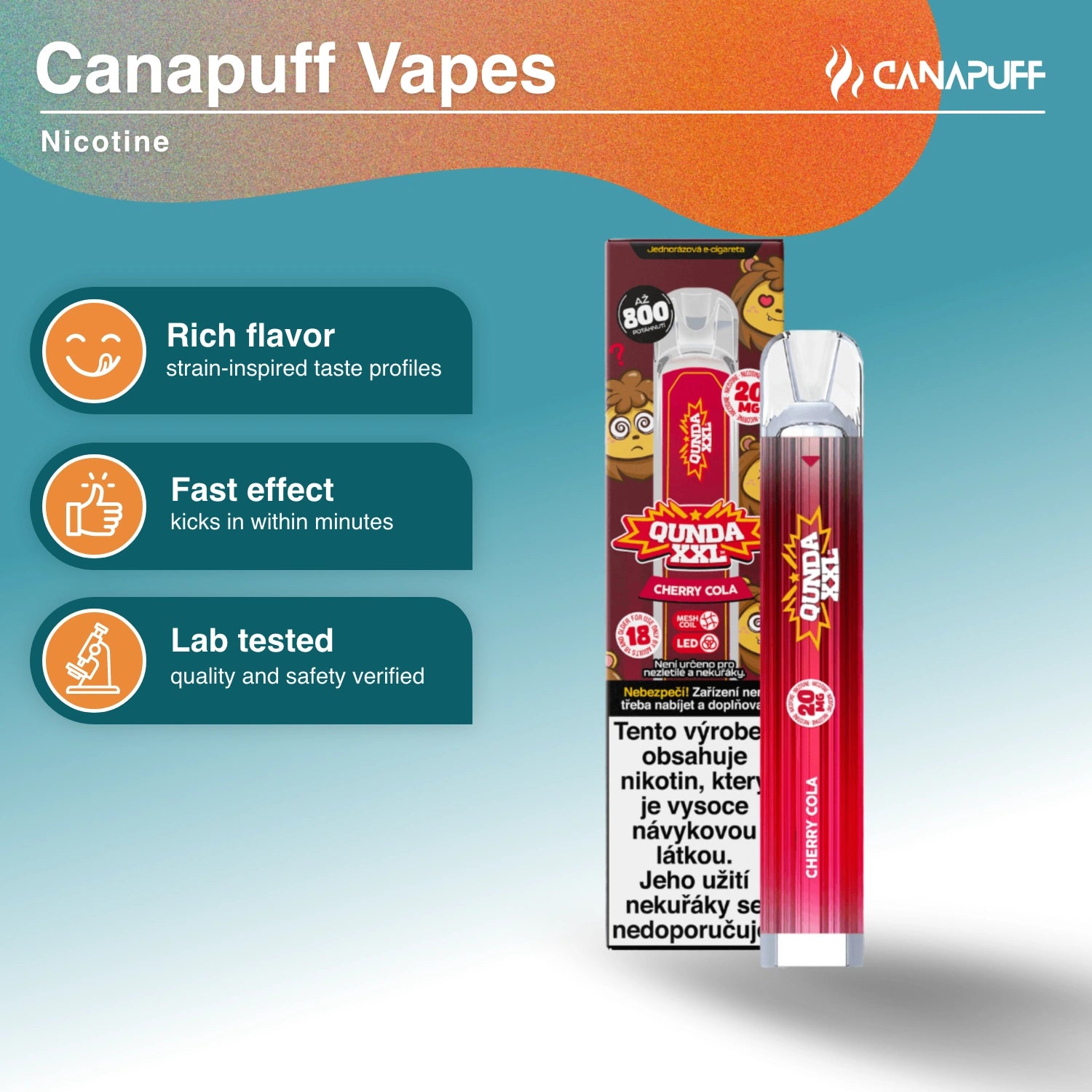 Qunda XXL Cherry Cola - Nikotin Vape - Canapuff