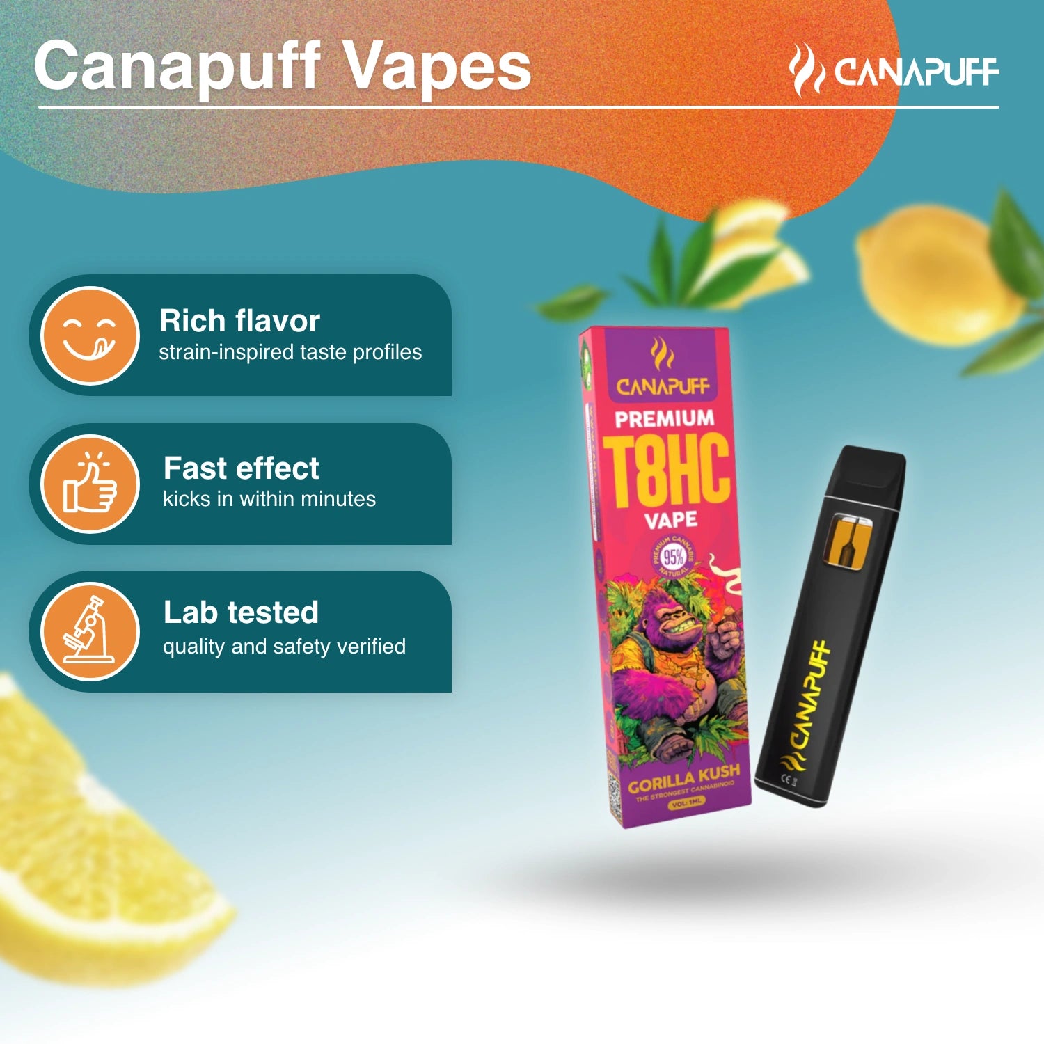 T8HC Vape Gorilla Kush 95% 1ml