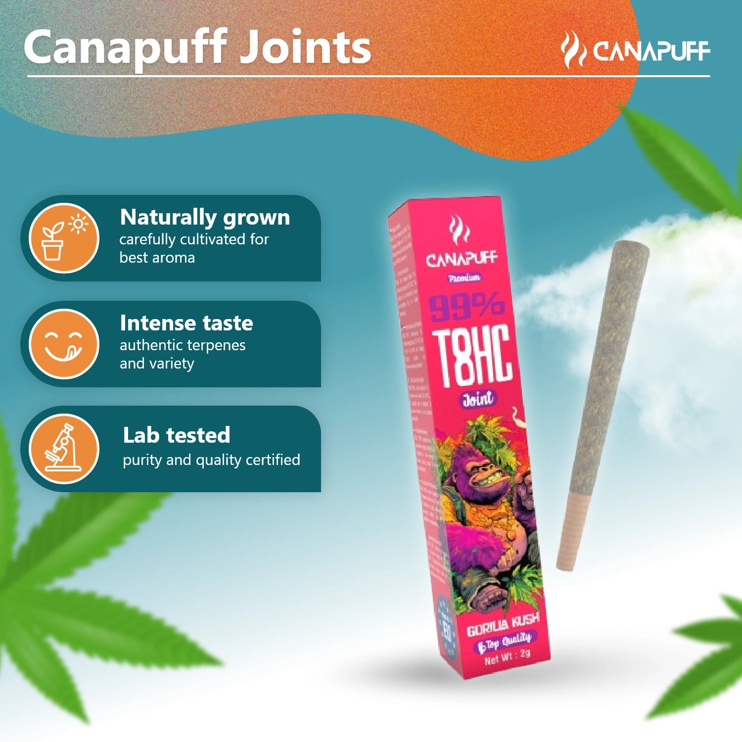 T8HC Joint Gorilla Kush 99% 2 g