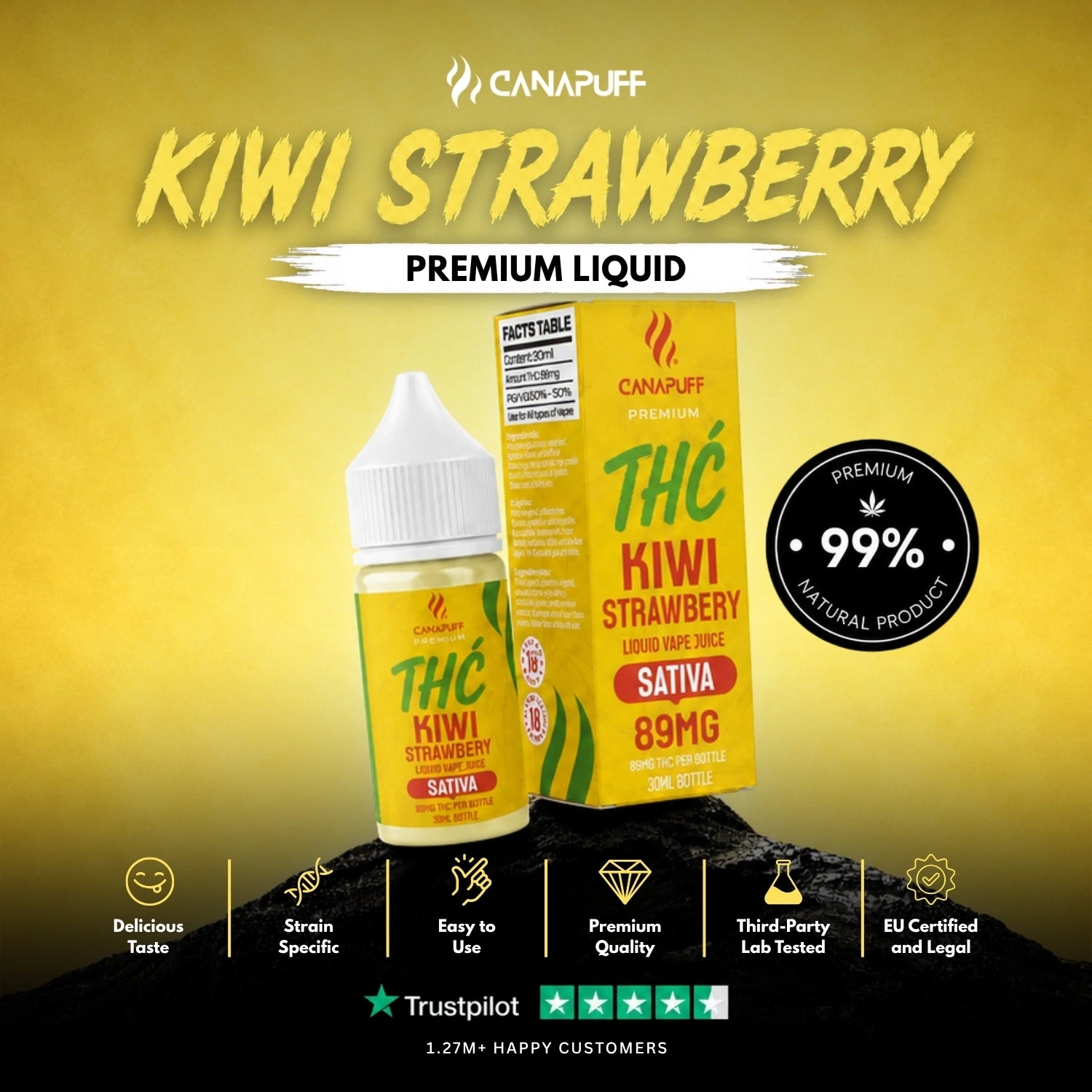THC Liquid Kiwi Strawberry 89mg 30ml