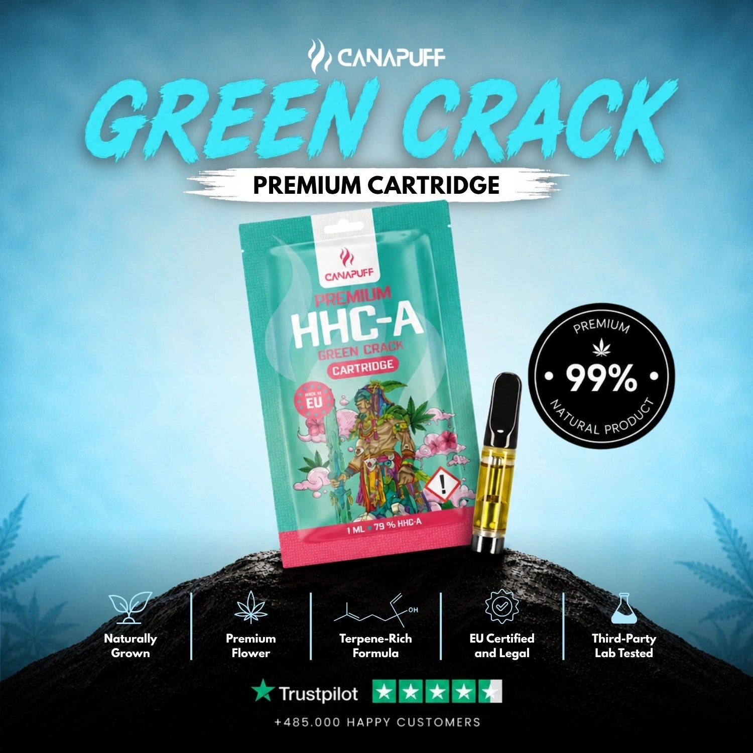 HHC-A Kartusche Green Crack 79%