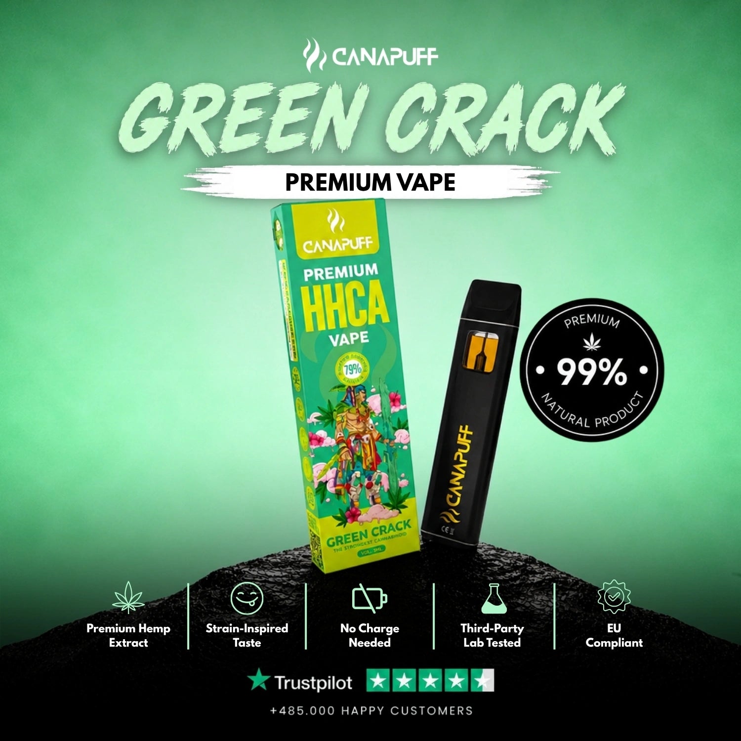 HHC-A Vape Green Crack 79 % 1 ml
