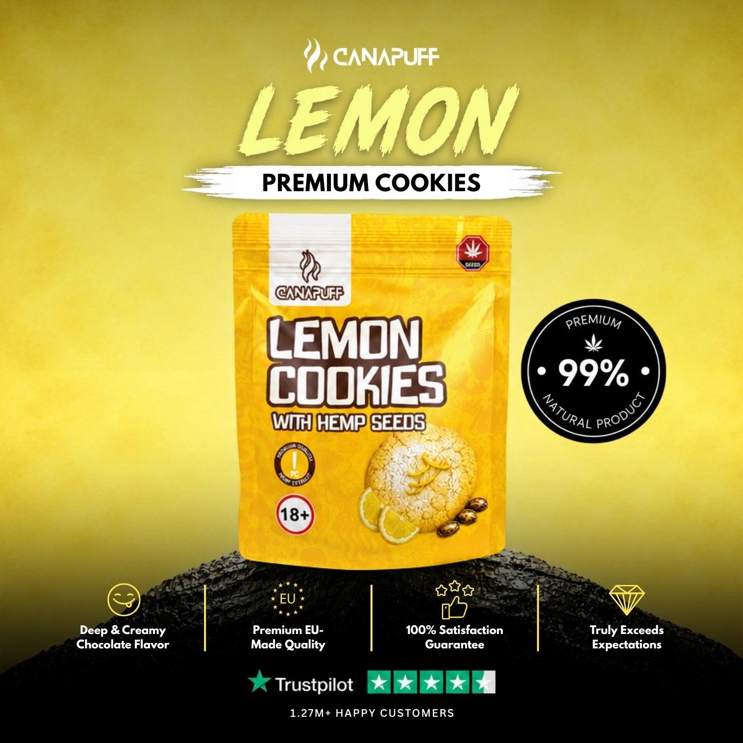 Lemon Cookies mit Hanfsamen