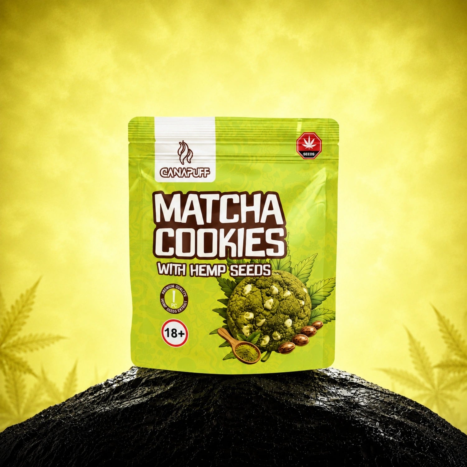 Matcha Cookies mit Hanfsamen