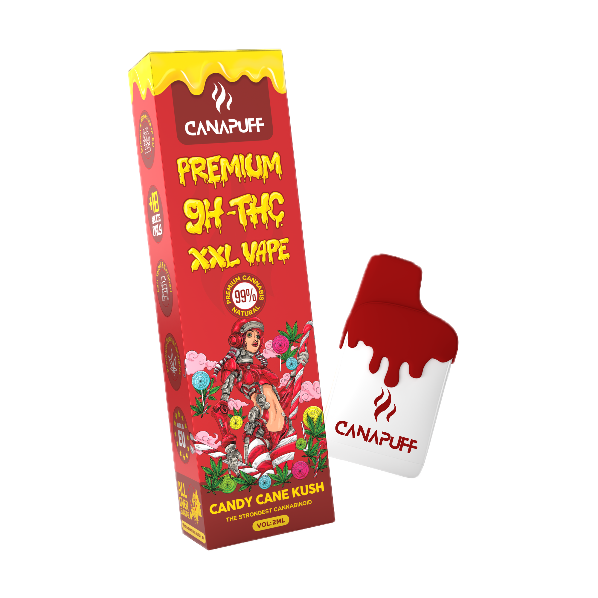 9H-THC XXL Vape Candy Cane Kush 2ml – 99% Pure ✨