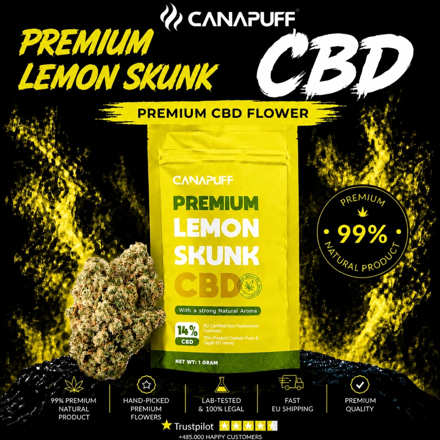CBD Blüten Lemon Skunk 14%
