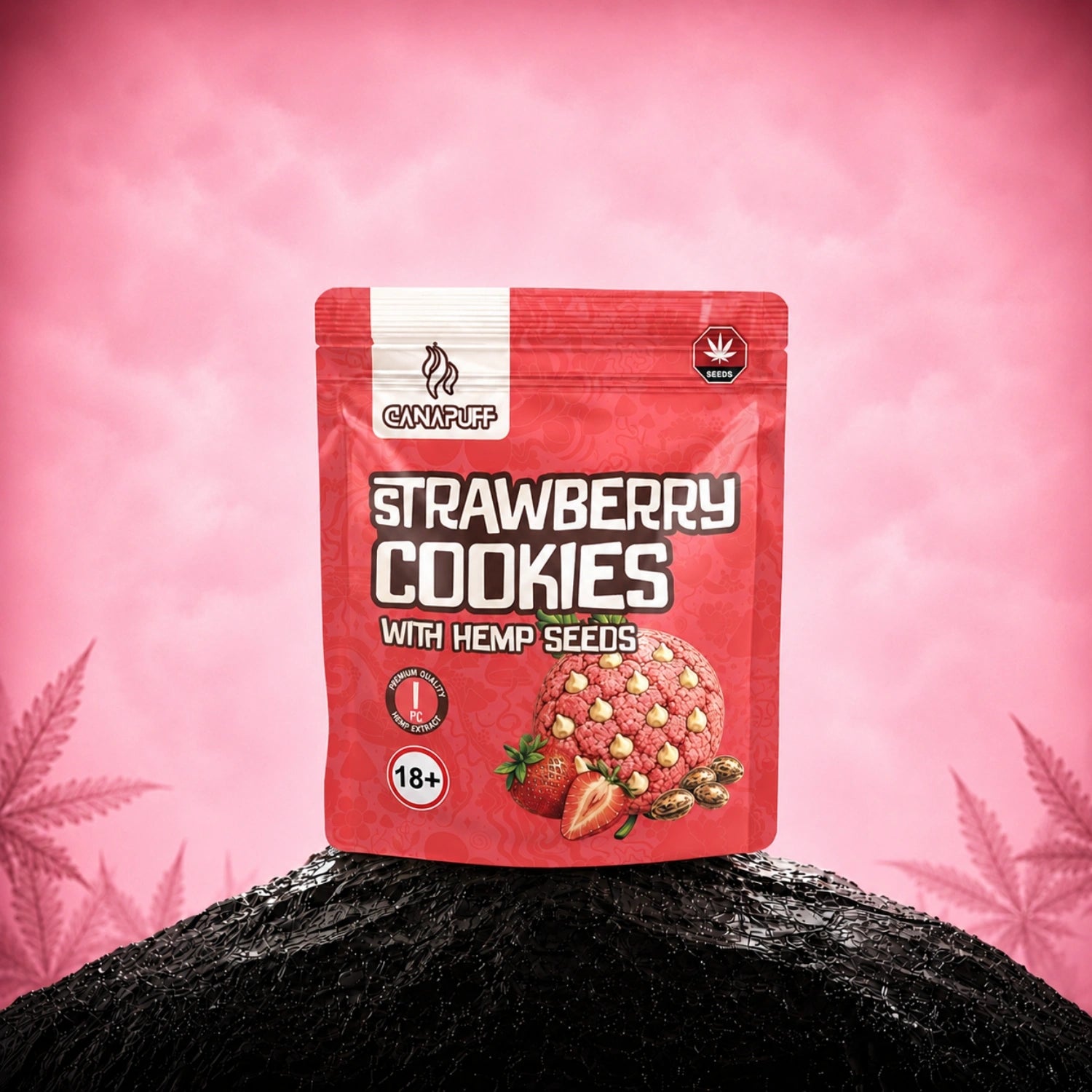 Strawberry Cookies mit Hanfsamen