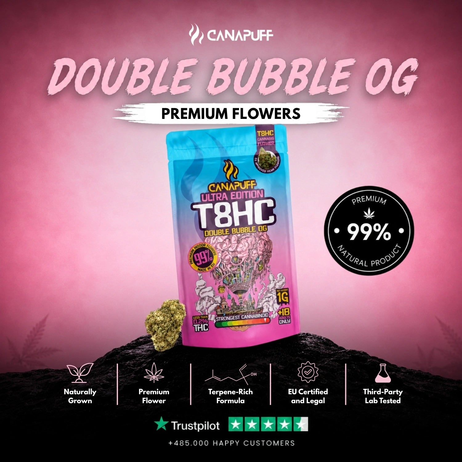 T8HC Blüten Double Bubble Ultra Edition 99%