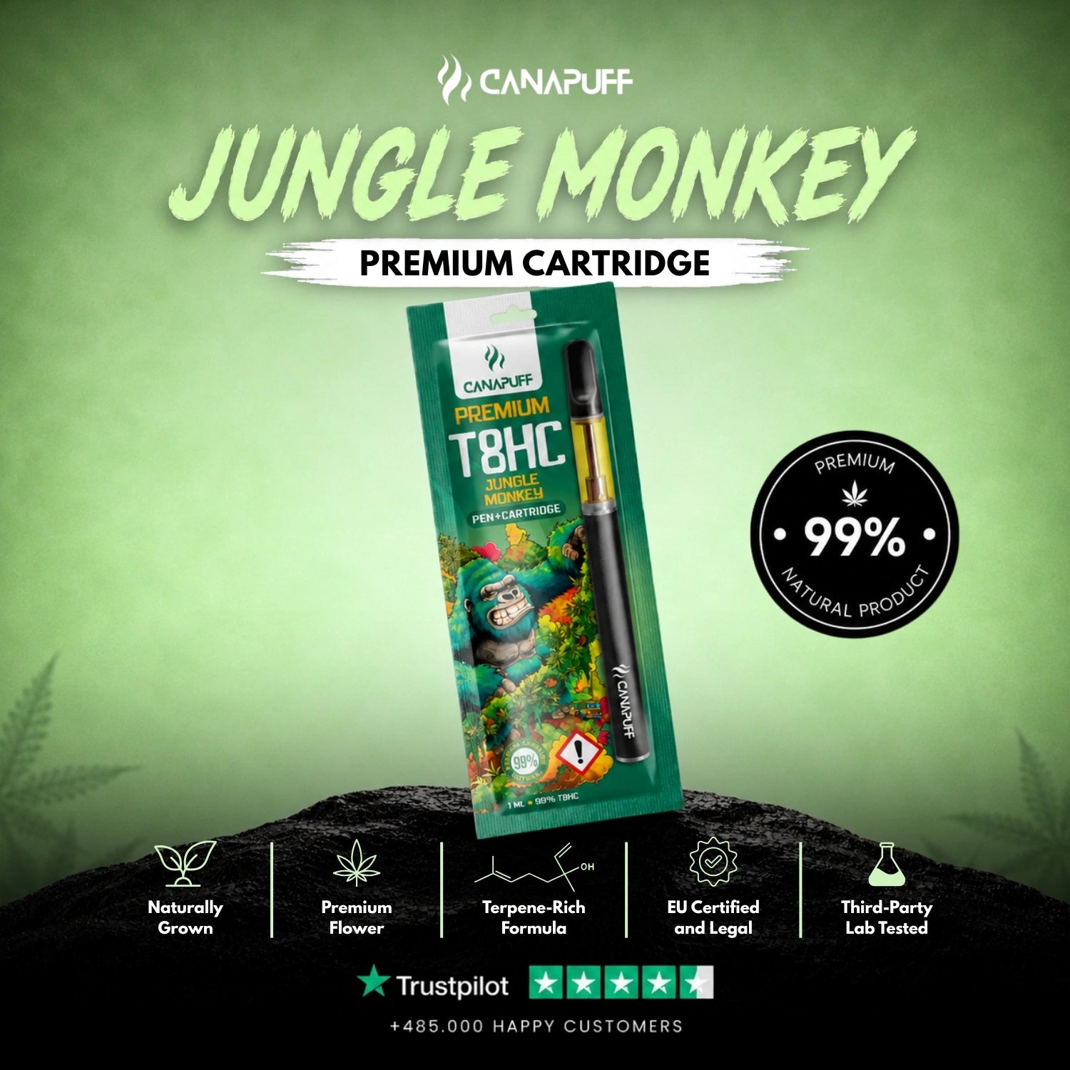 T8HC Pen+Kartusche Jungle Monkey 99%