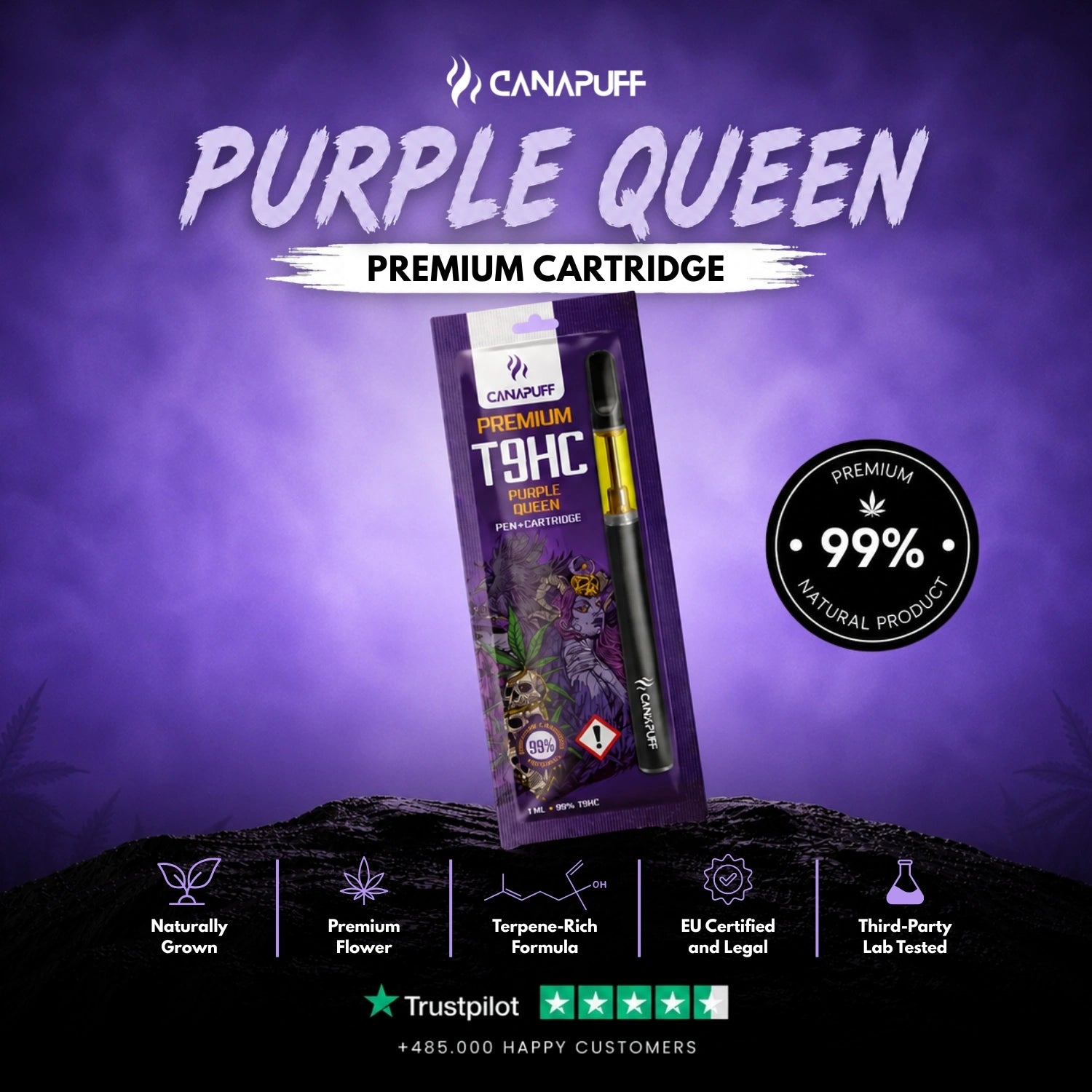 T9HC Pen+Kartusche Purple Queen 99%