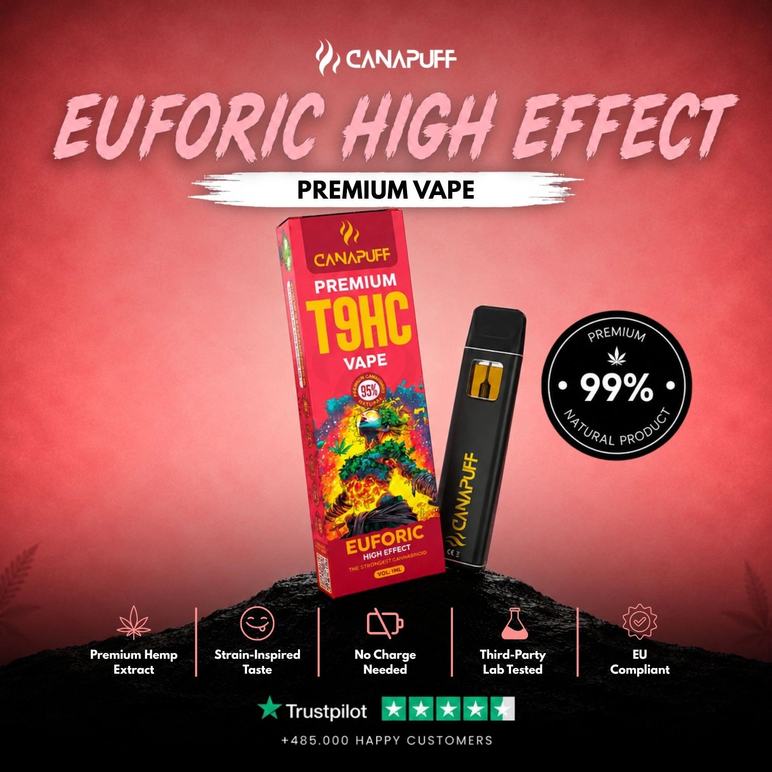 T9HC Vape Euforic 95% 1ml