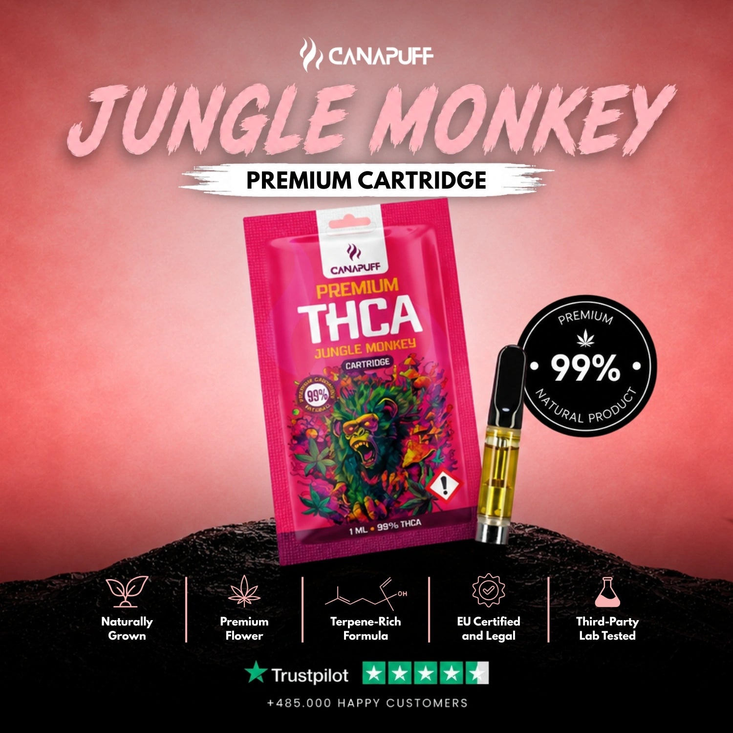 THCA Kartusche Jungle Monkey 99%