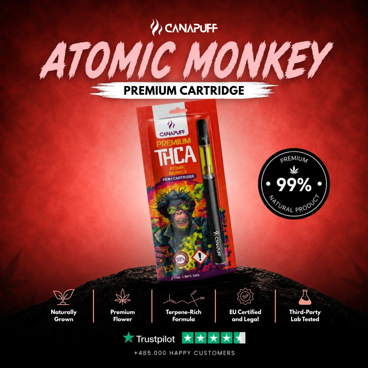THCA Pen+Kartusche Atomic Monkey 99%