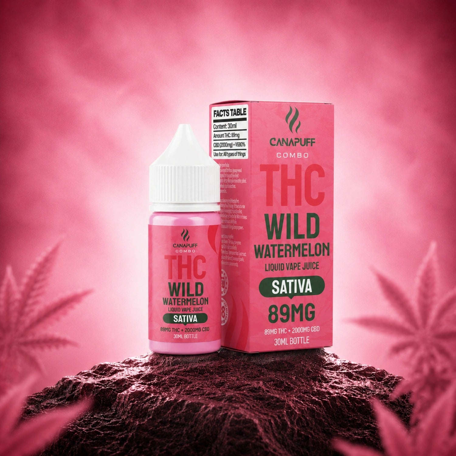 THC Liquid 89mg 2000mg CBD Wild Watermelon 30ml