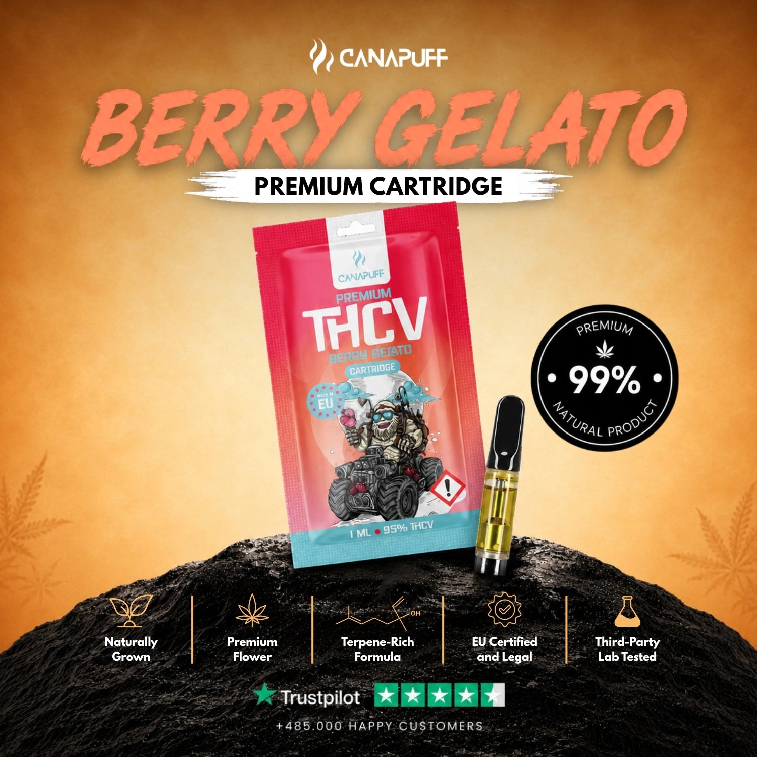 THCv Kartusche Berry Gelato 95%