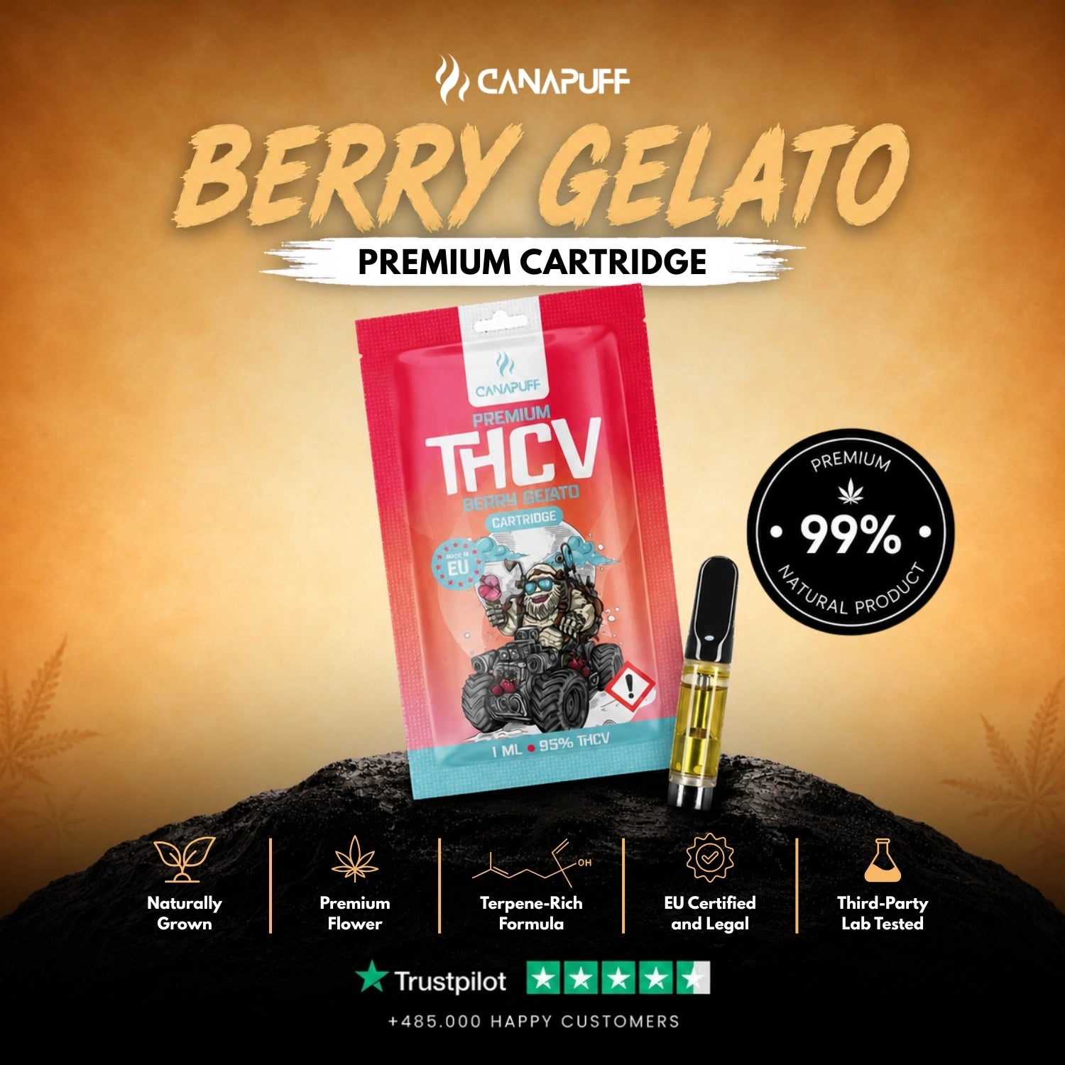 THCv Kartusche Berry Gelato 95%