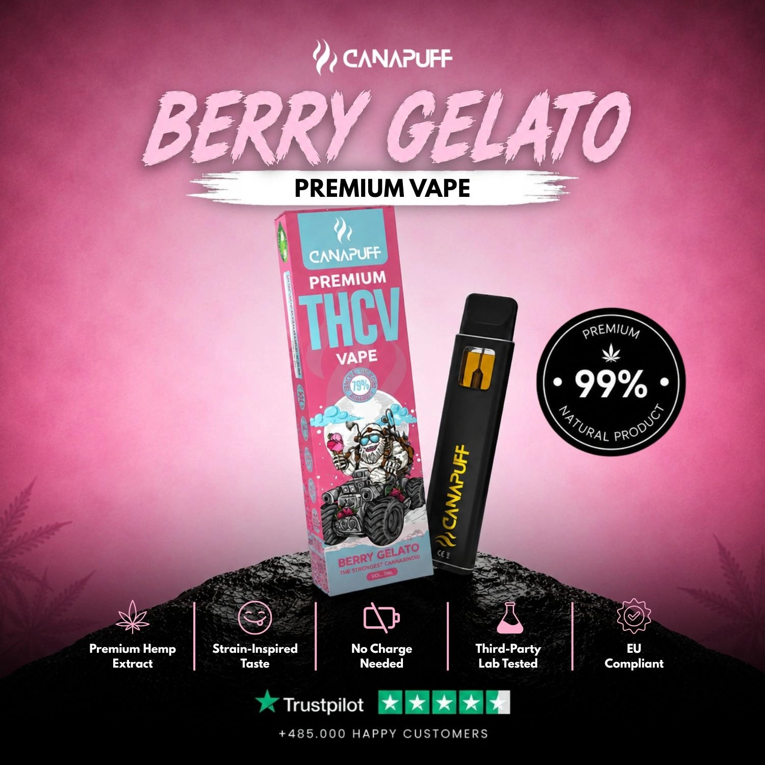 THCv Vape Berry Gelato 79% 1ml