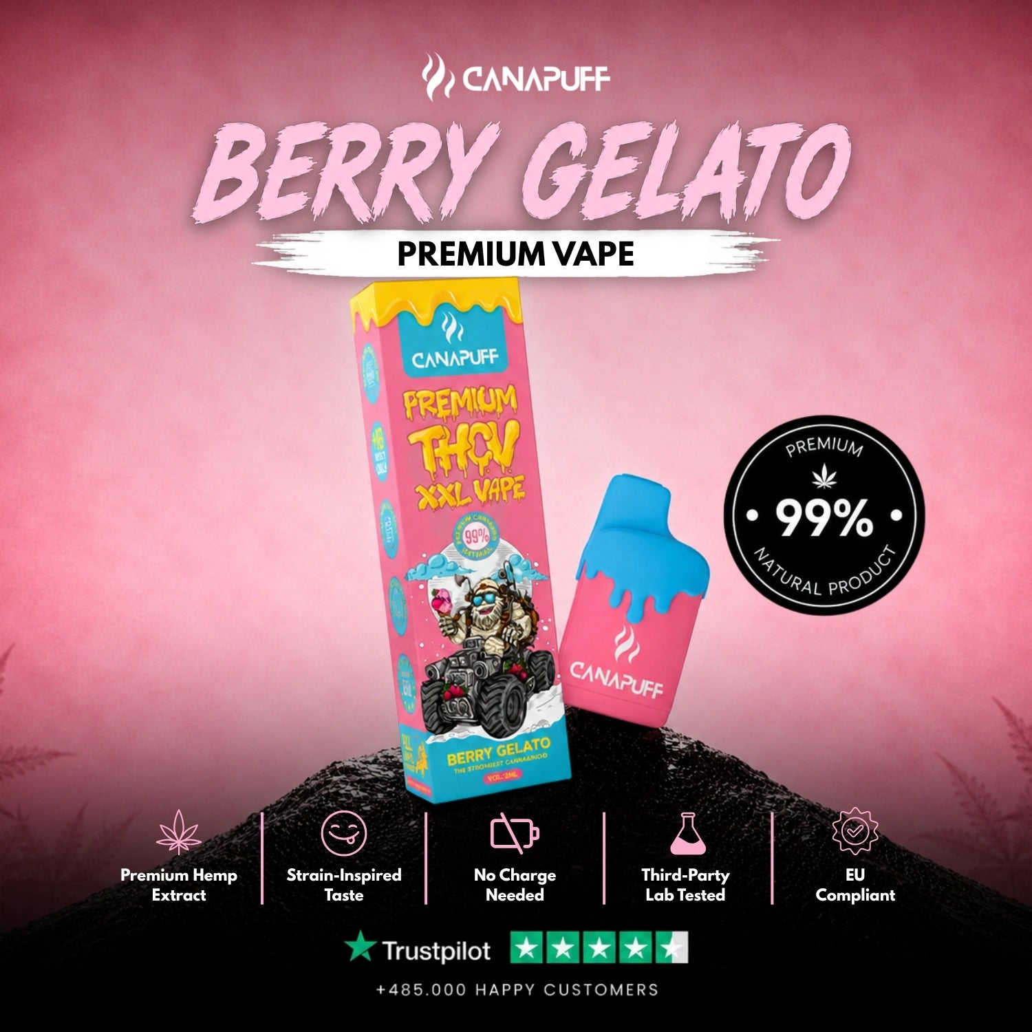 THCv Vape Berry Gelato 99 % 2 ml