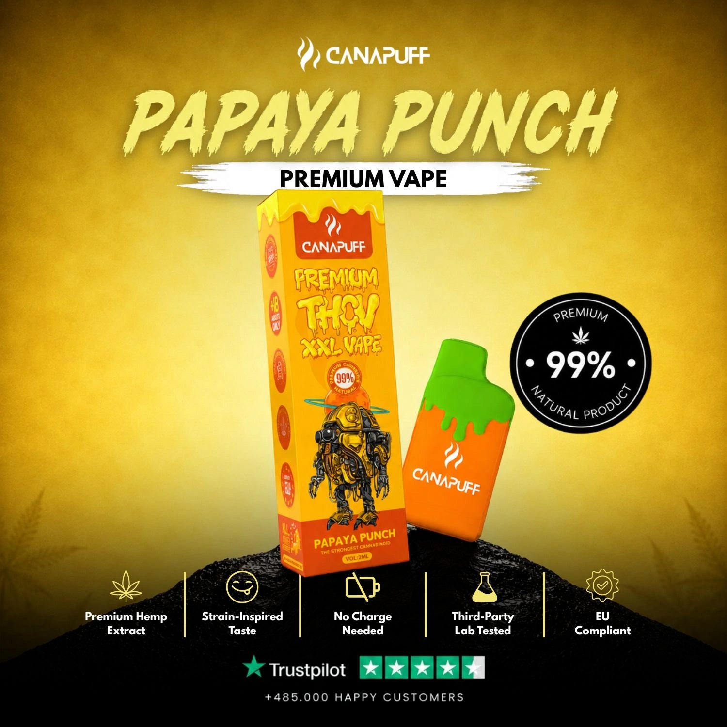 THCv Vape Papaya Punch 99 % 2 ml