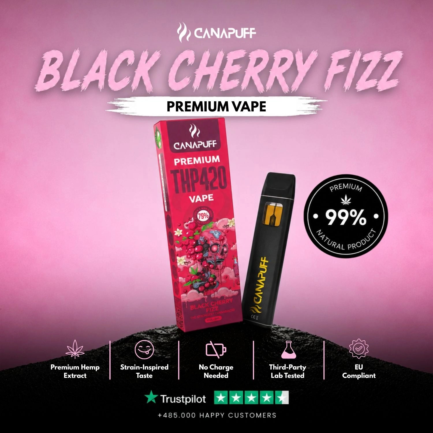 THP420 Vape Black Cherry Fizz 79 % 1 ml